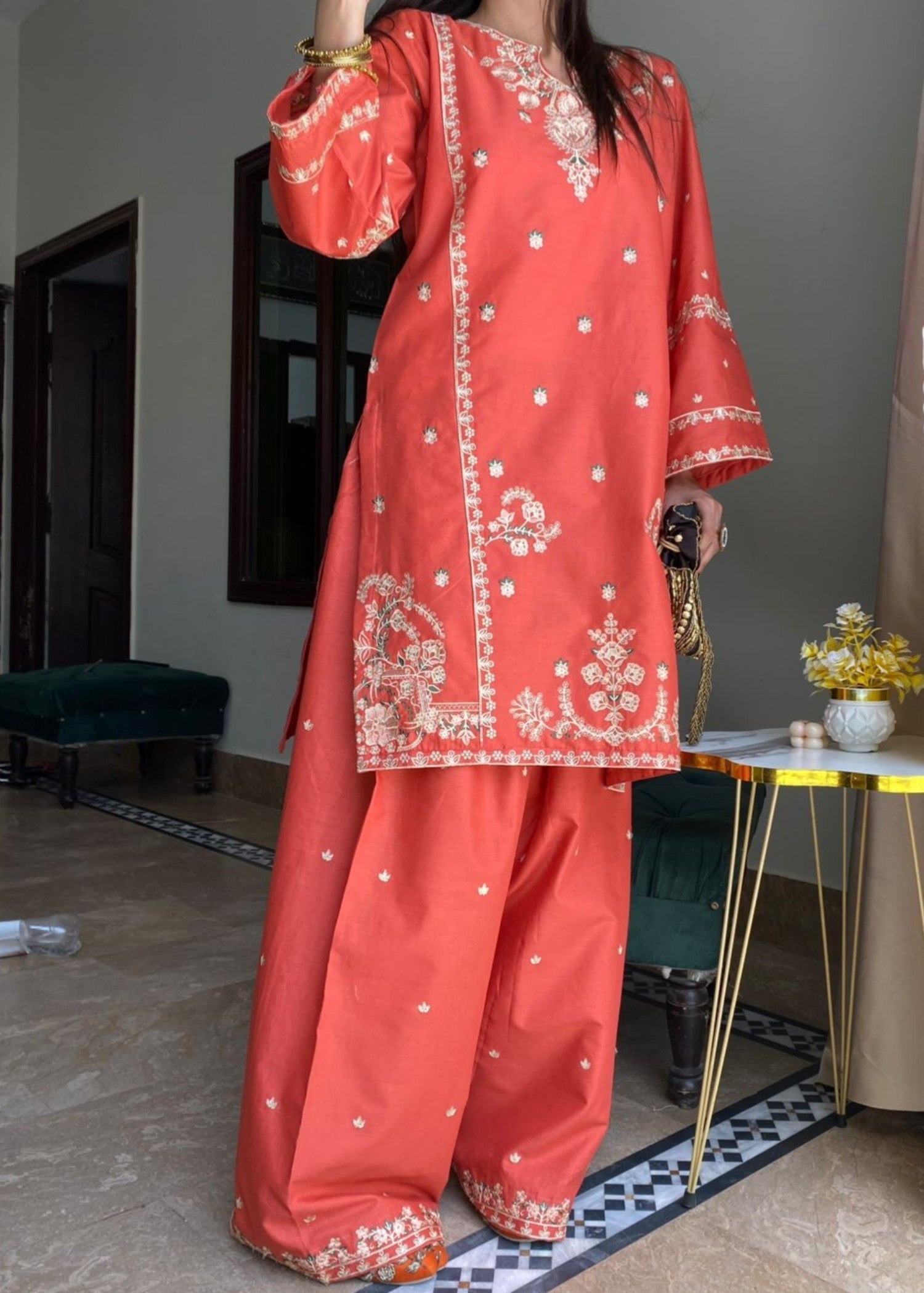 lawn Kurta Set in Taffy pink