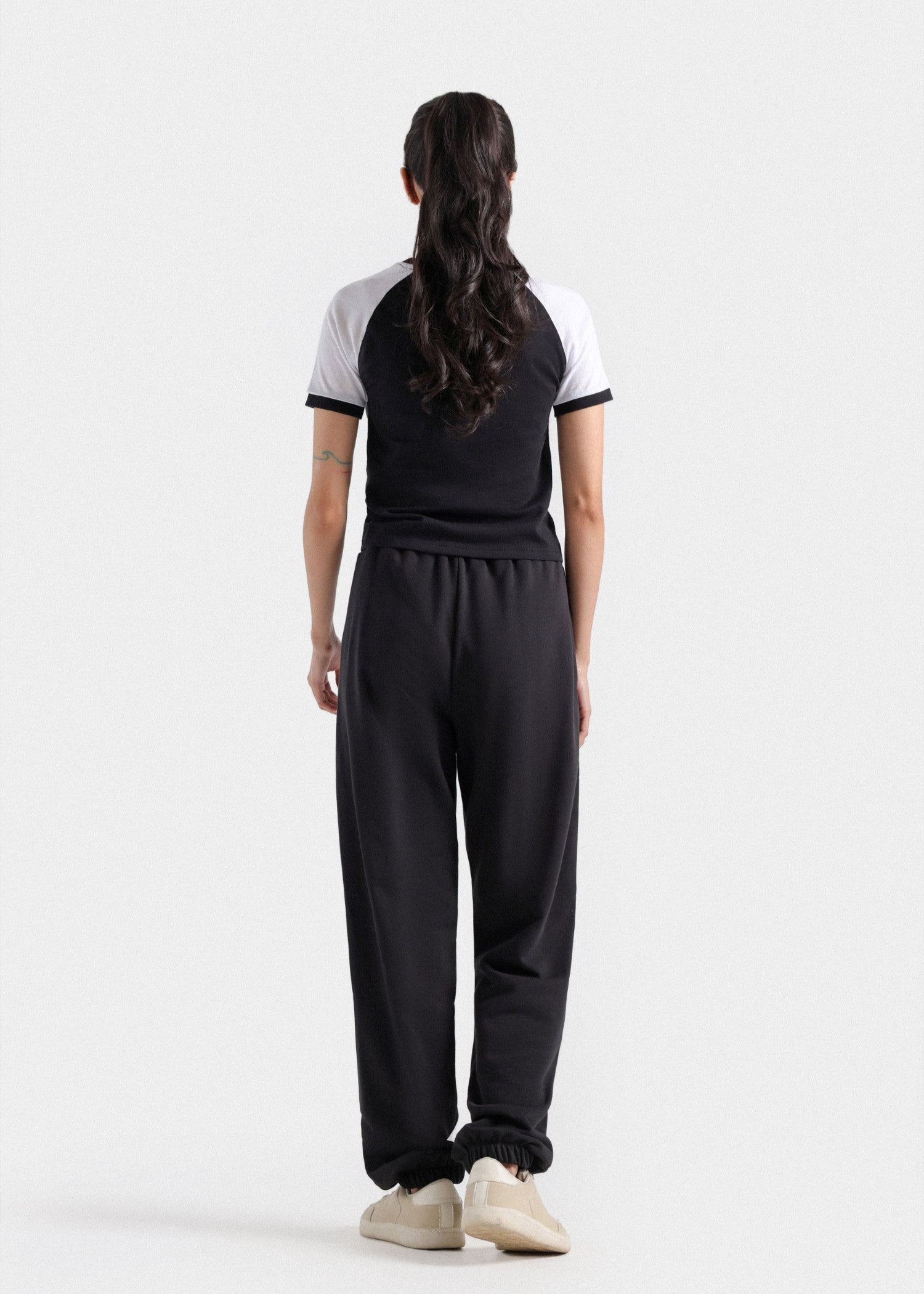 cotton T Shirt in Black, white