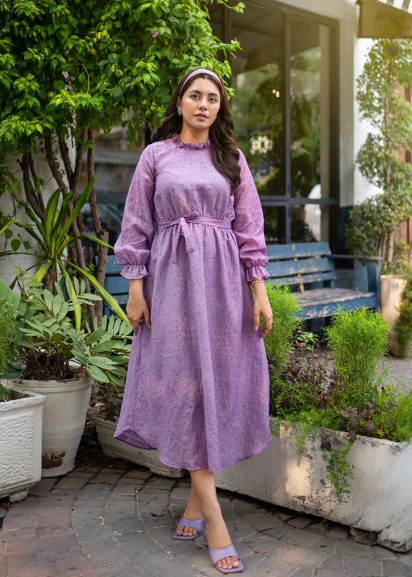 polyester Dress in Purple