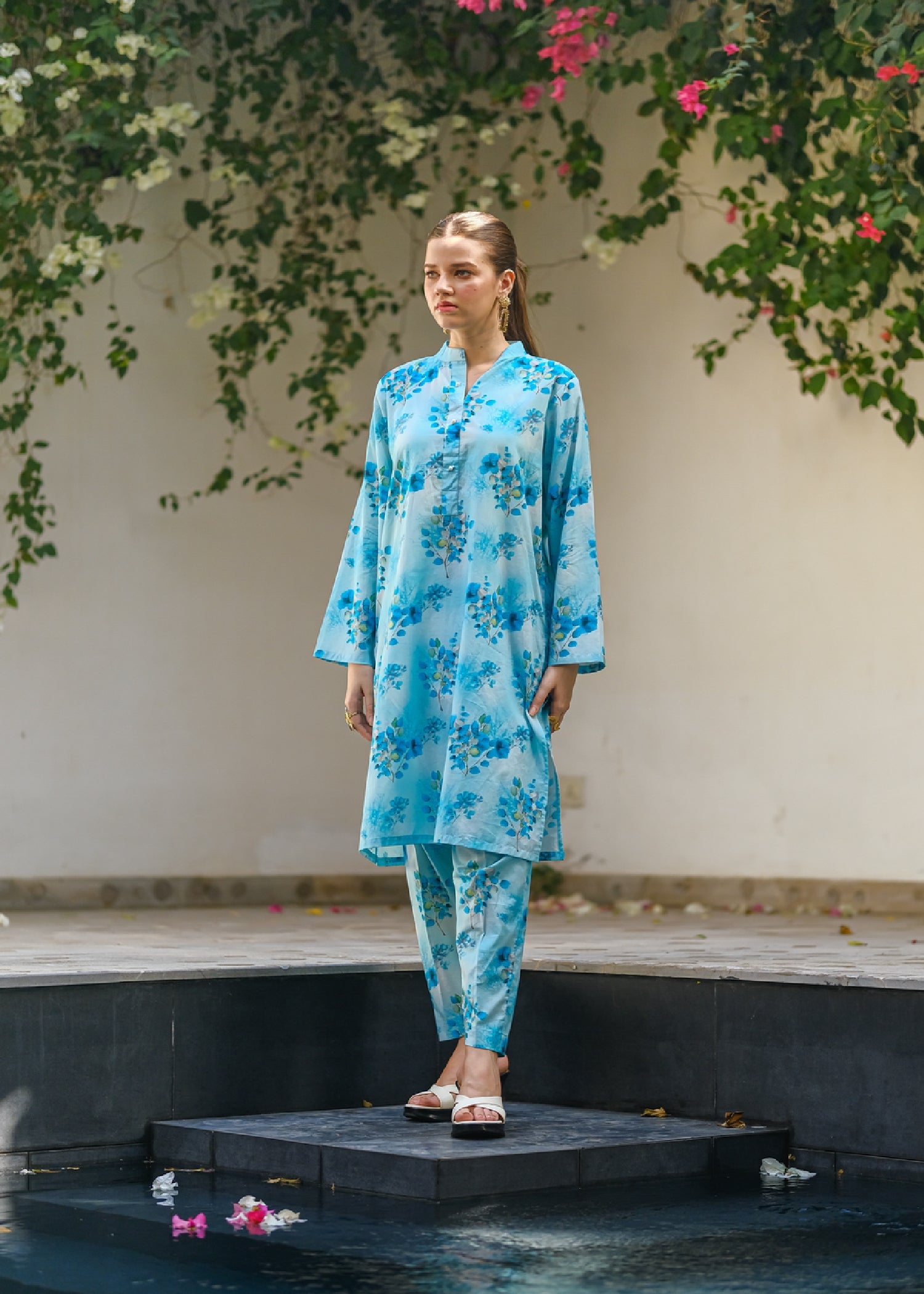 lawn Co Ord Sets in Sky blue