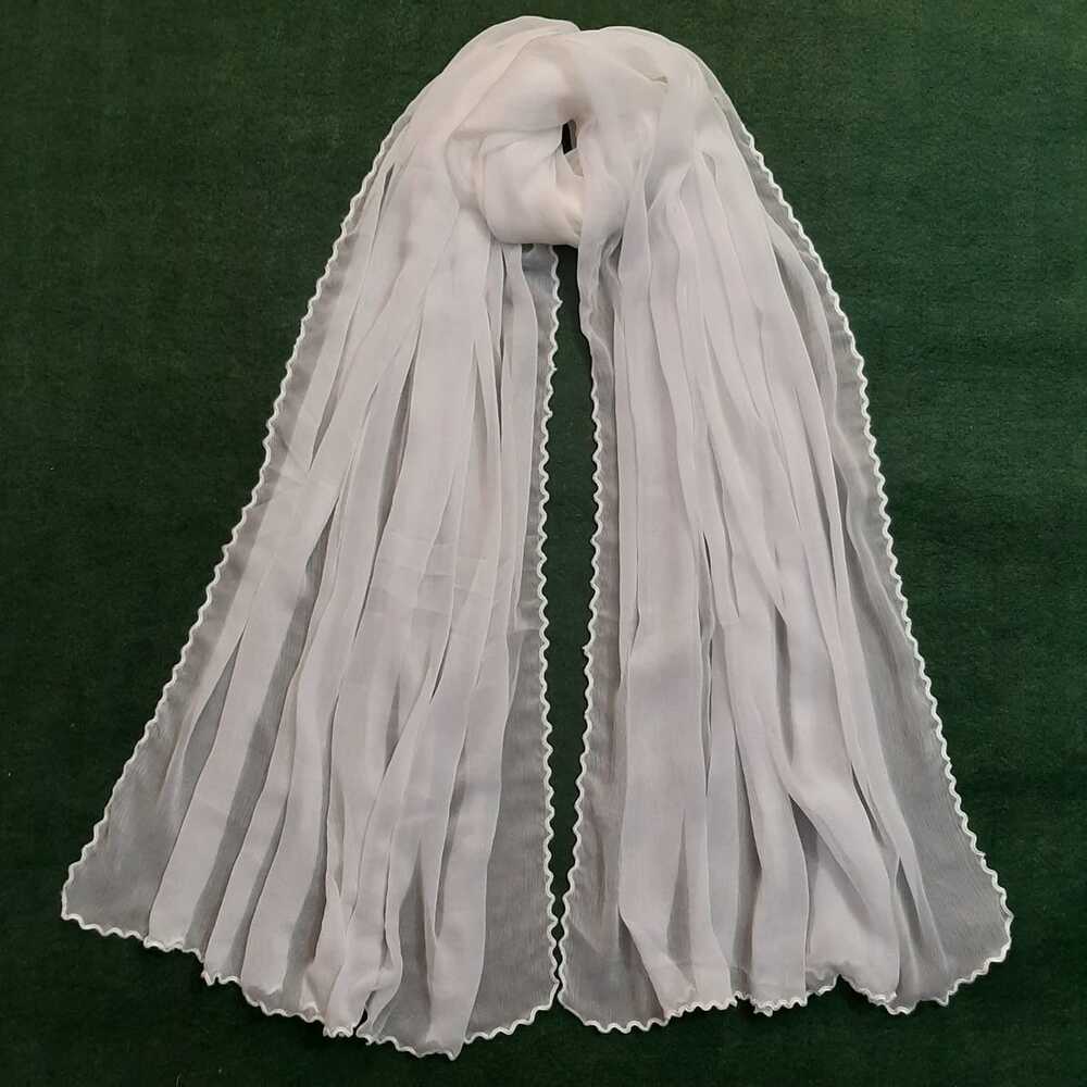Dupatta in White Color by - Trendy Women Dupatta QHR4800