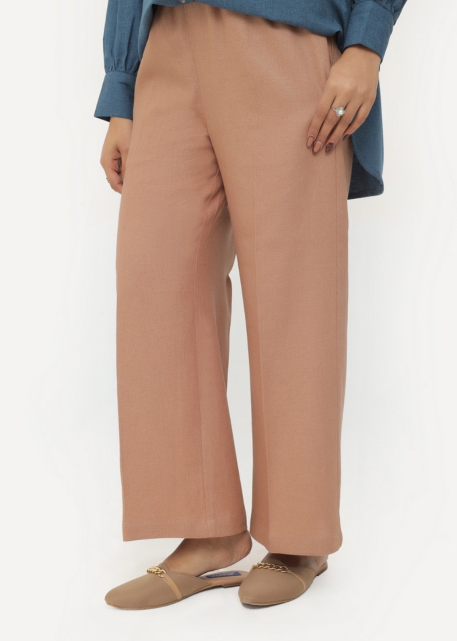 polycotton Trousers in Sand brown