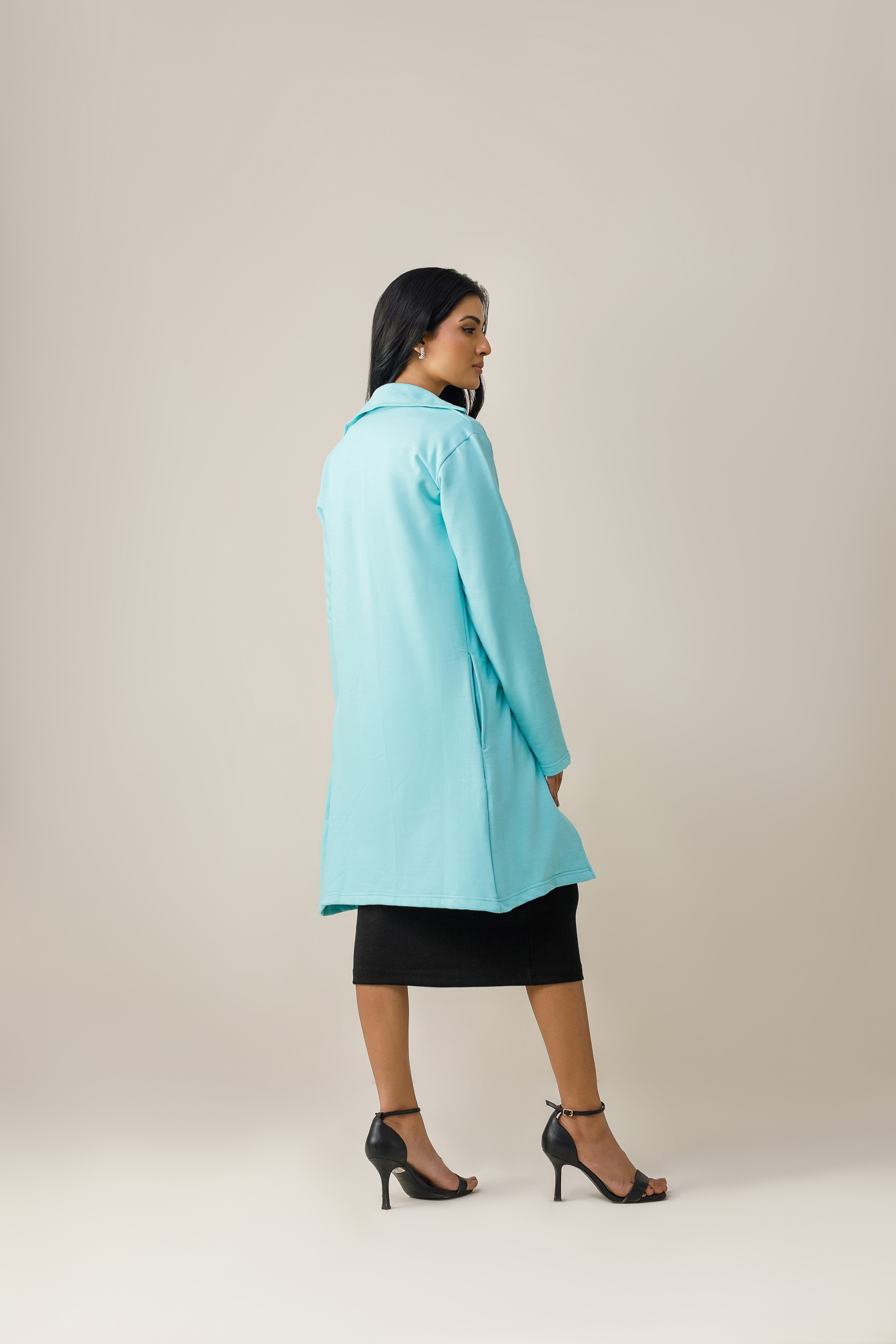 fleece Coat in Sky blue