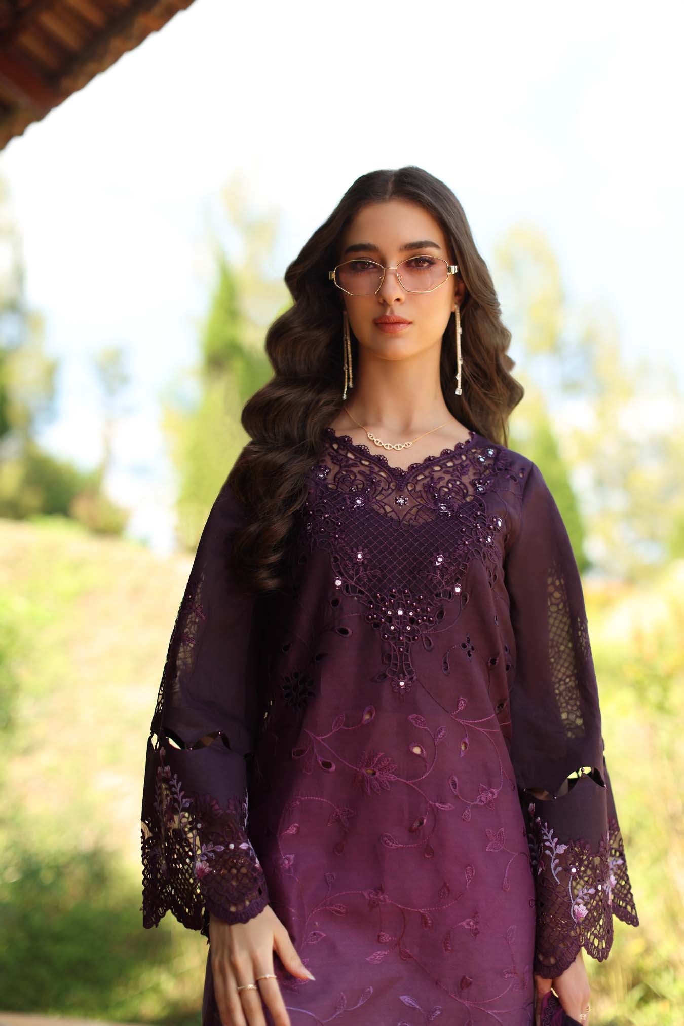 Luxury Eid Schiffli Laserkari Lawn – D4 - B - Seraphine