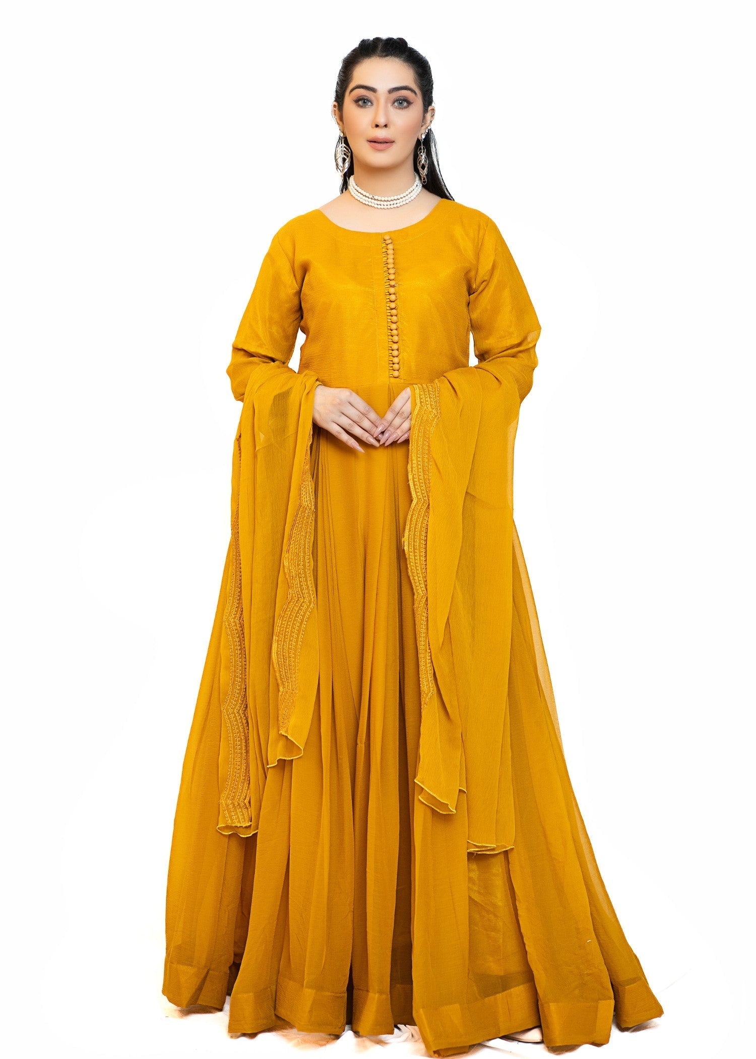 chiffon Maxi in Mustard