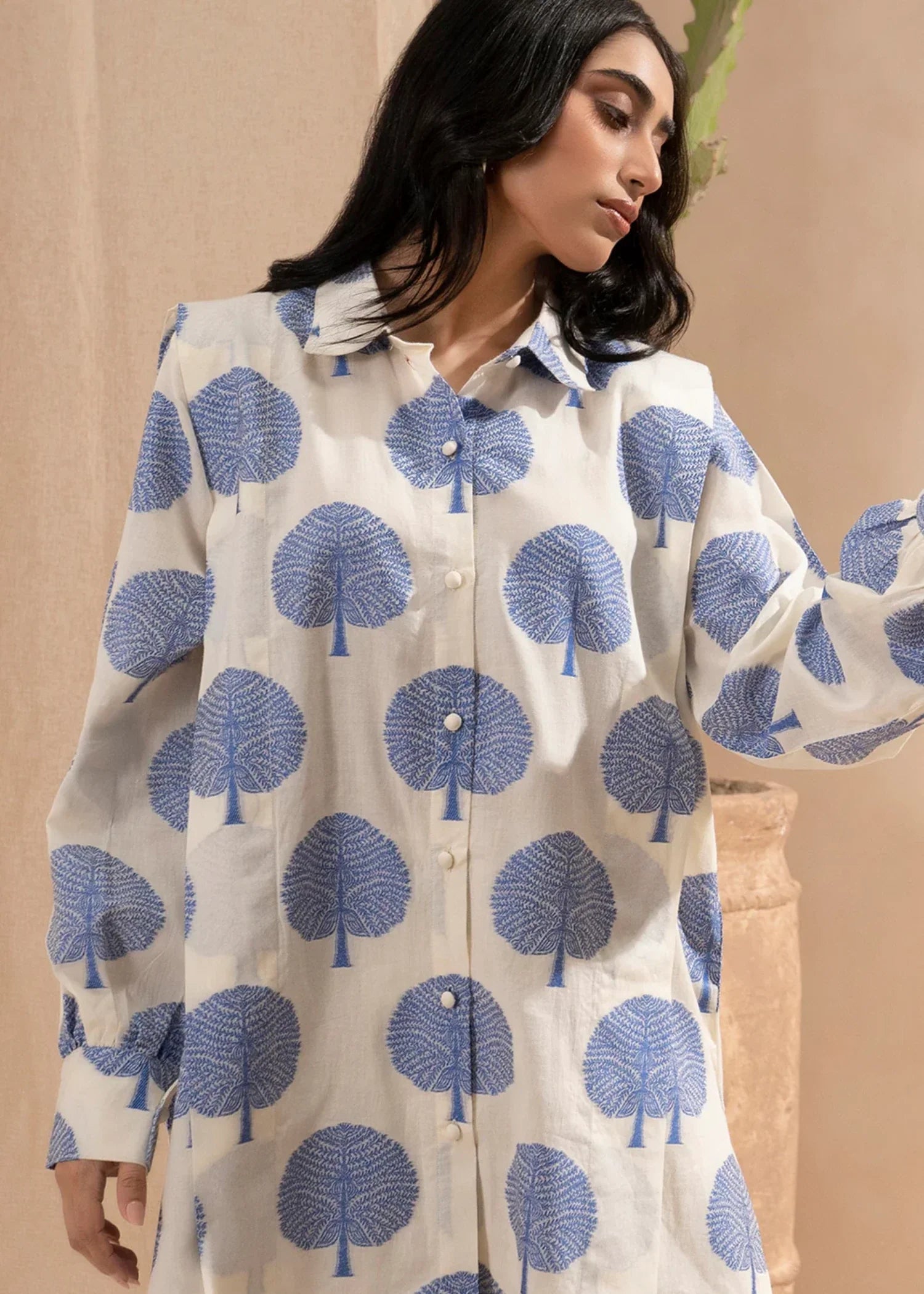 jacquard Tunic in White