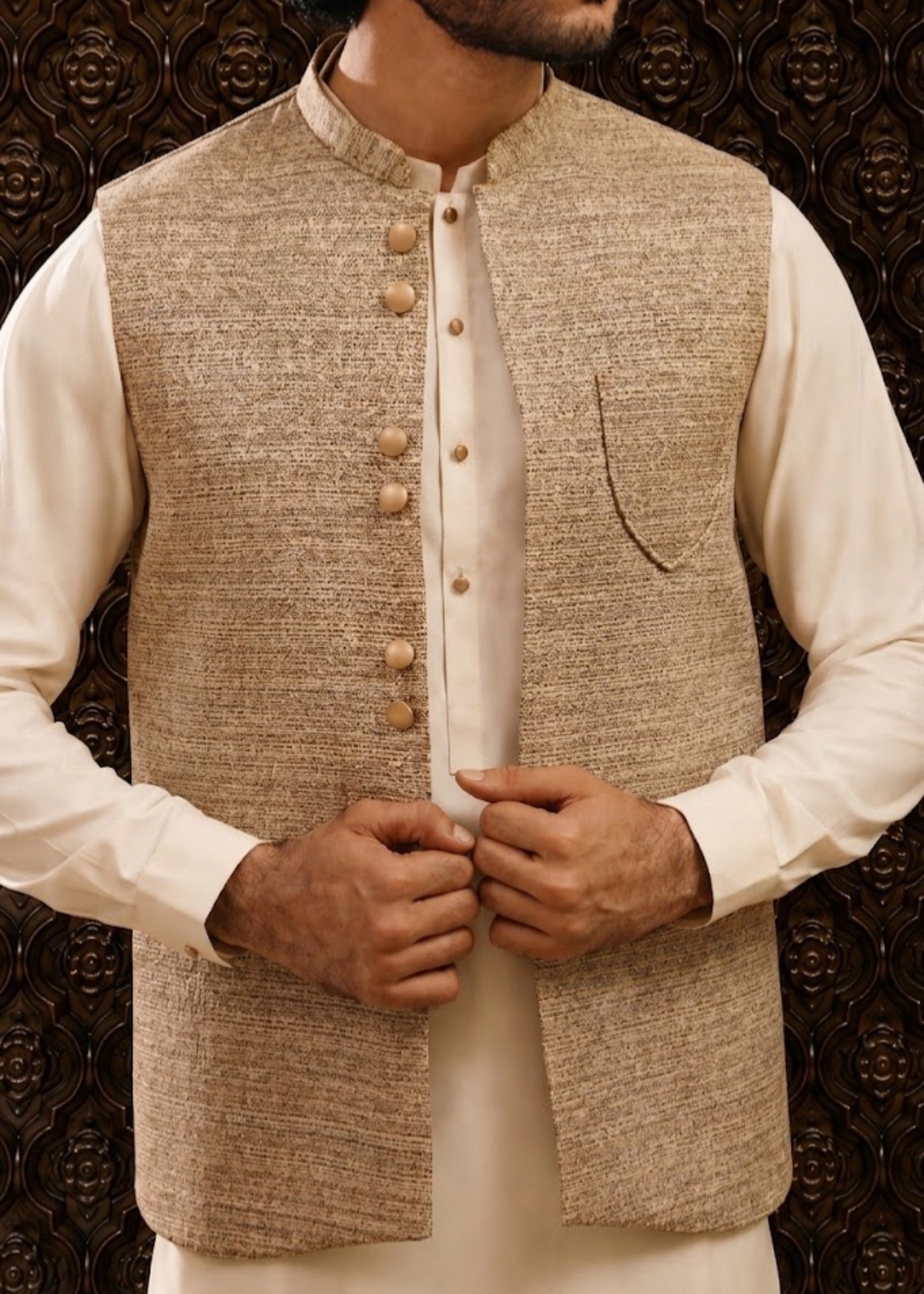 suiting Waistcoat in Buttercream