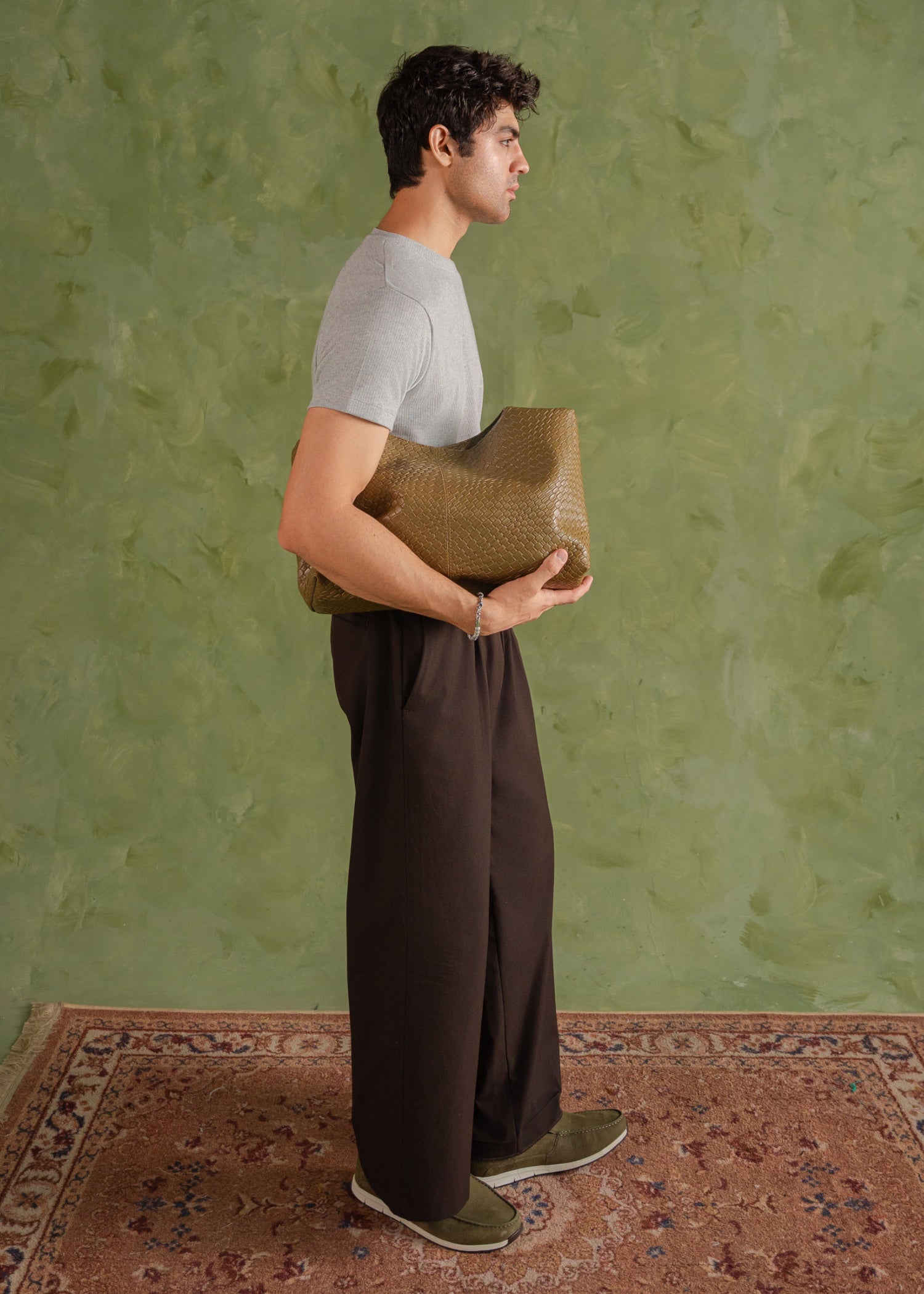 cotton T Shirt in Light grey