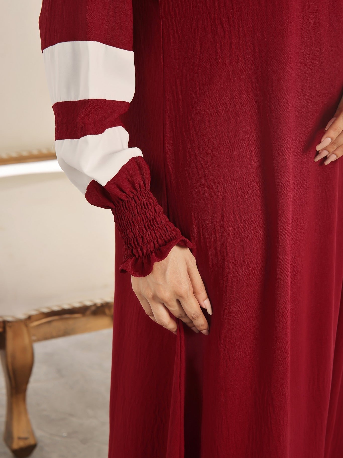 polyester Abaya in Red