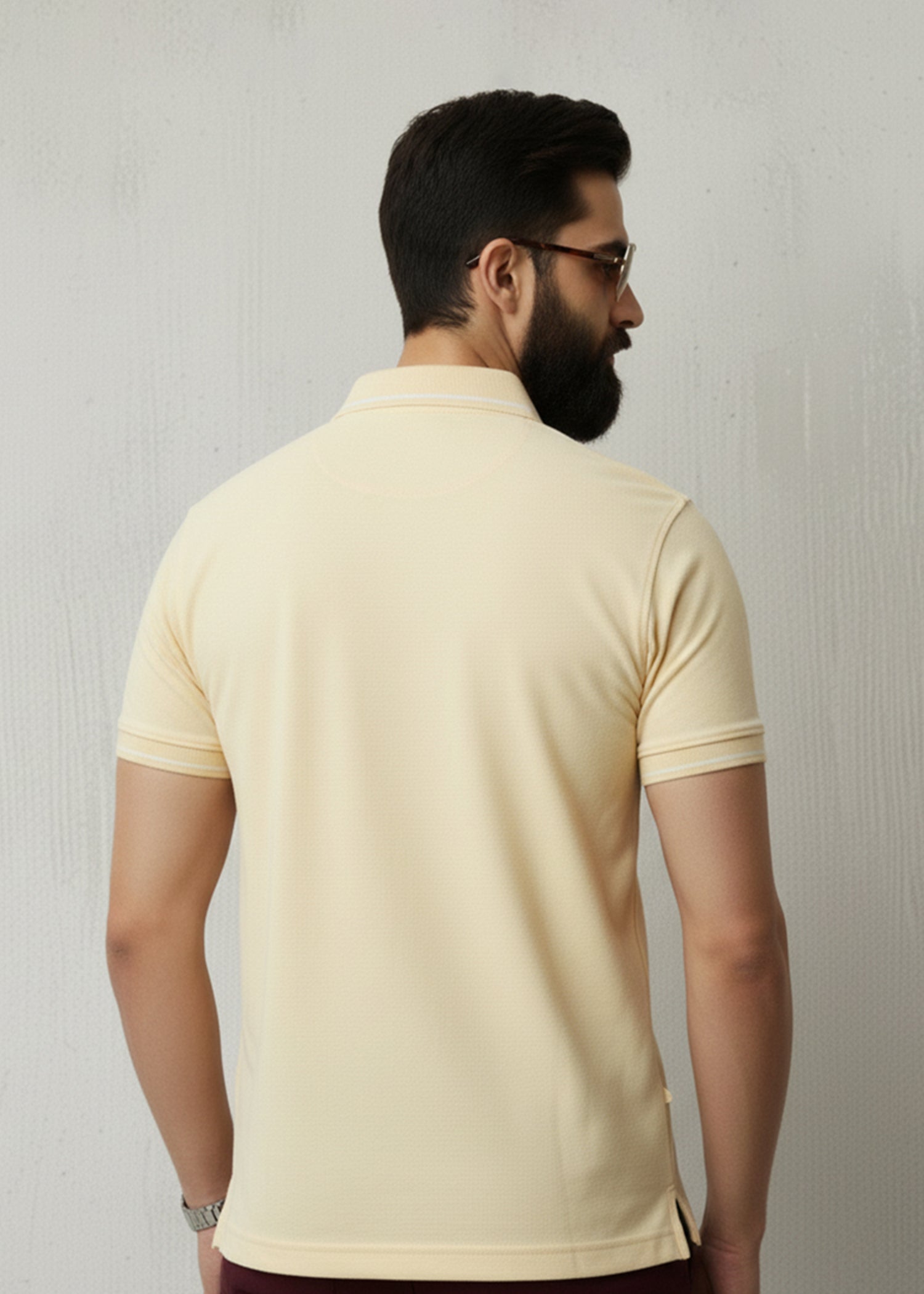 cambric cotton Polo Shirt in Yellow