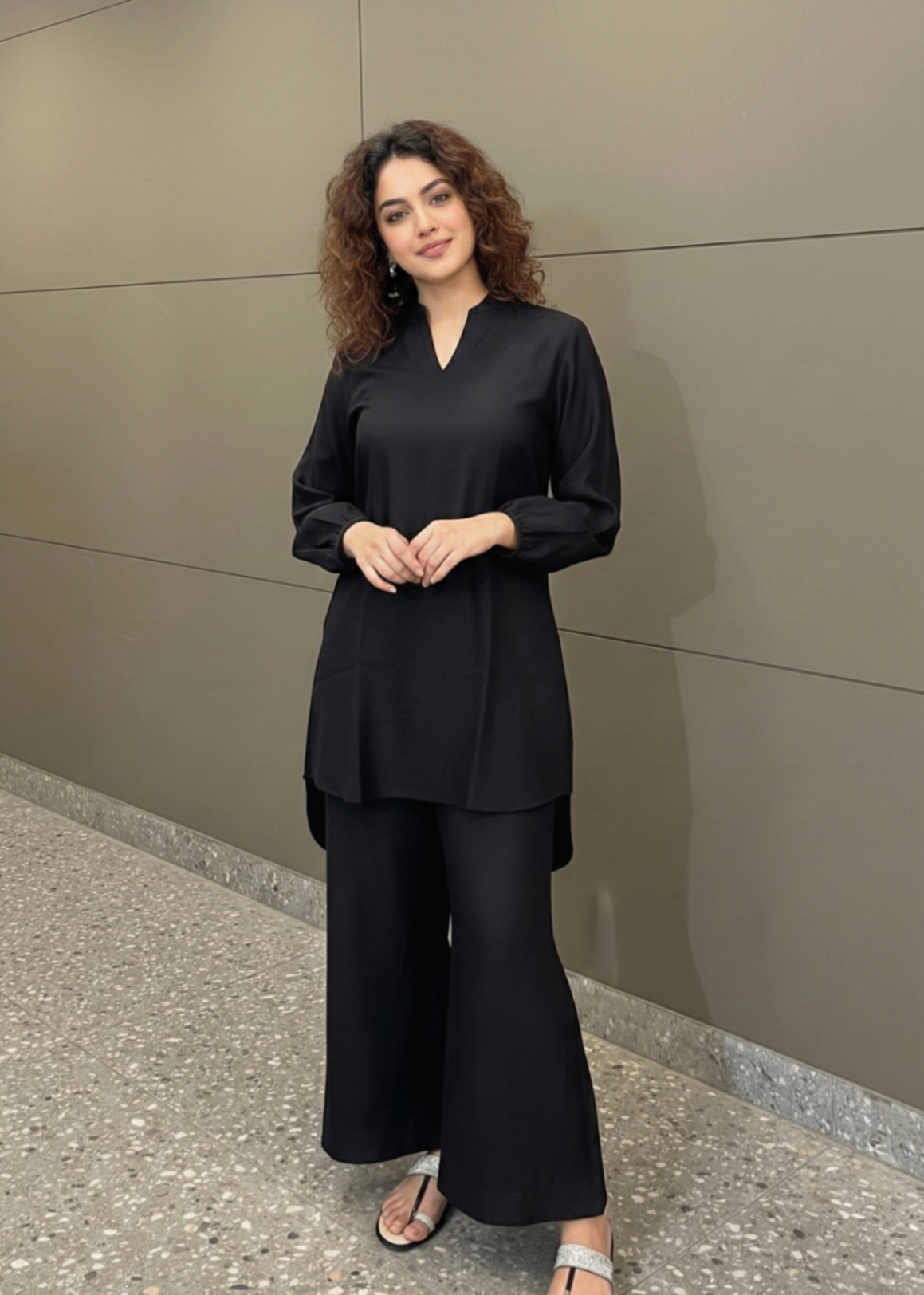 arabic lawn Co Ord Sets in Black