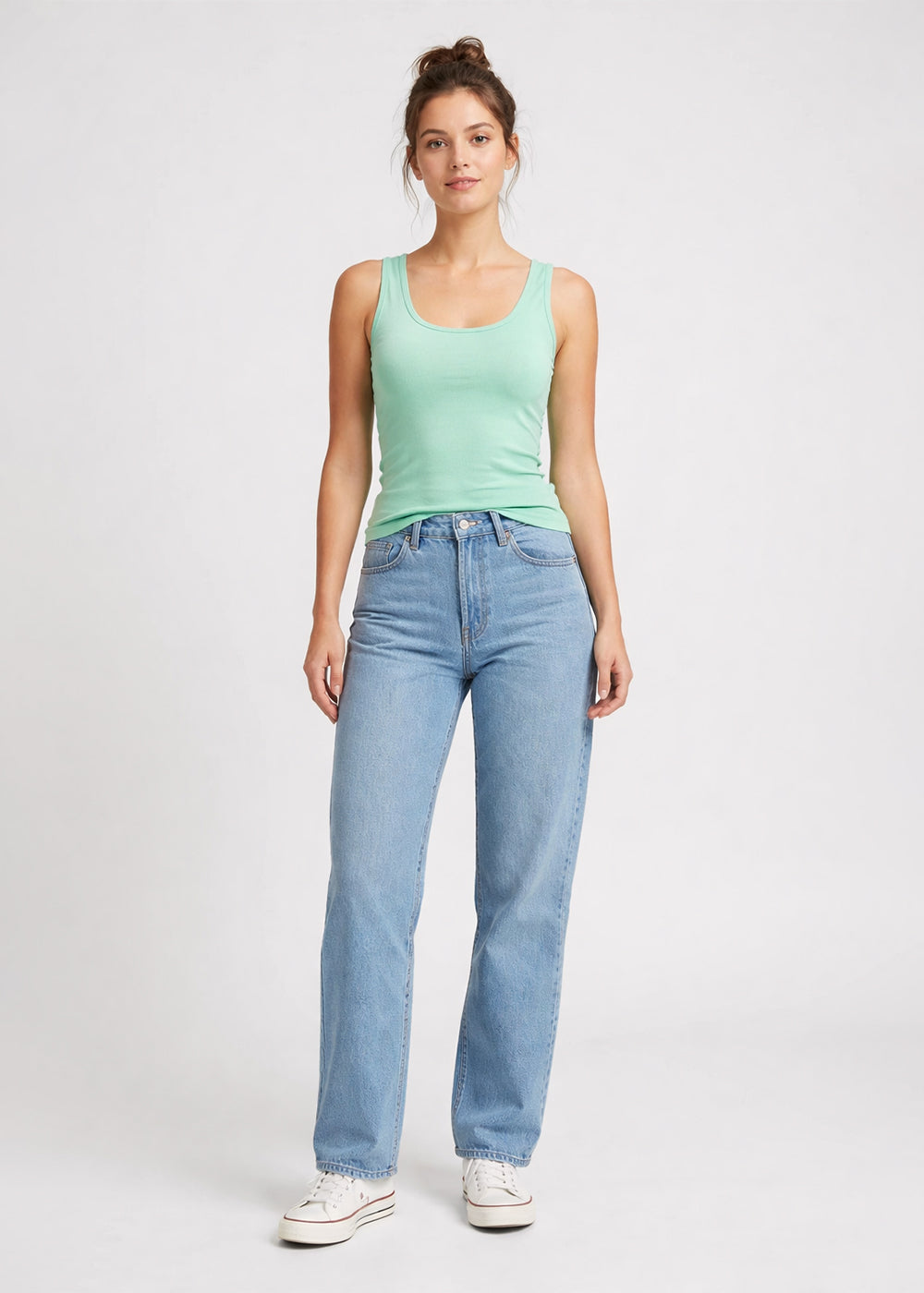 cotton jersey Tank Top in Mint green