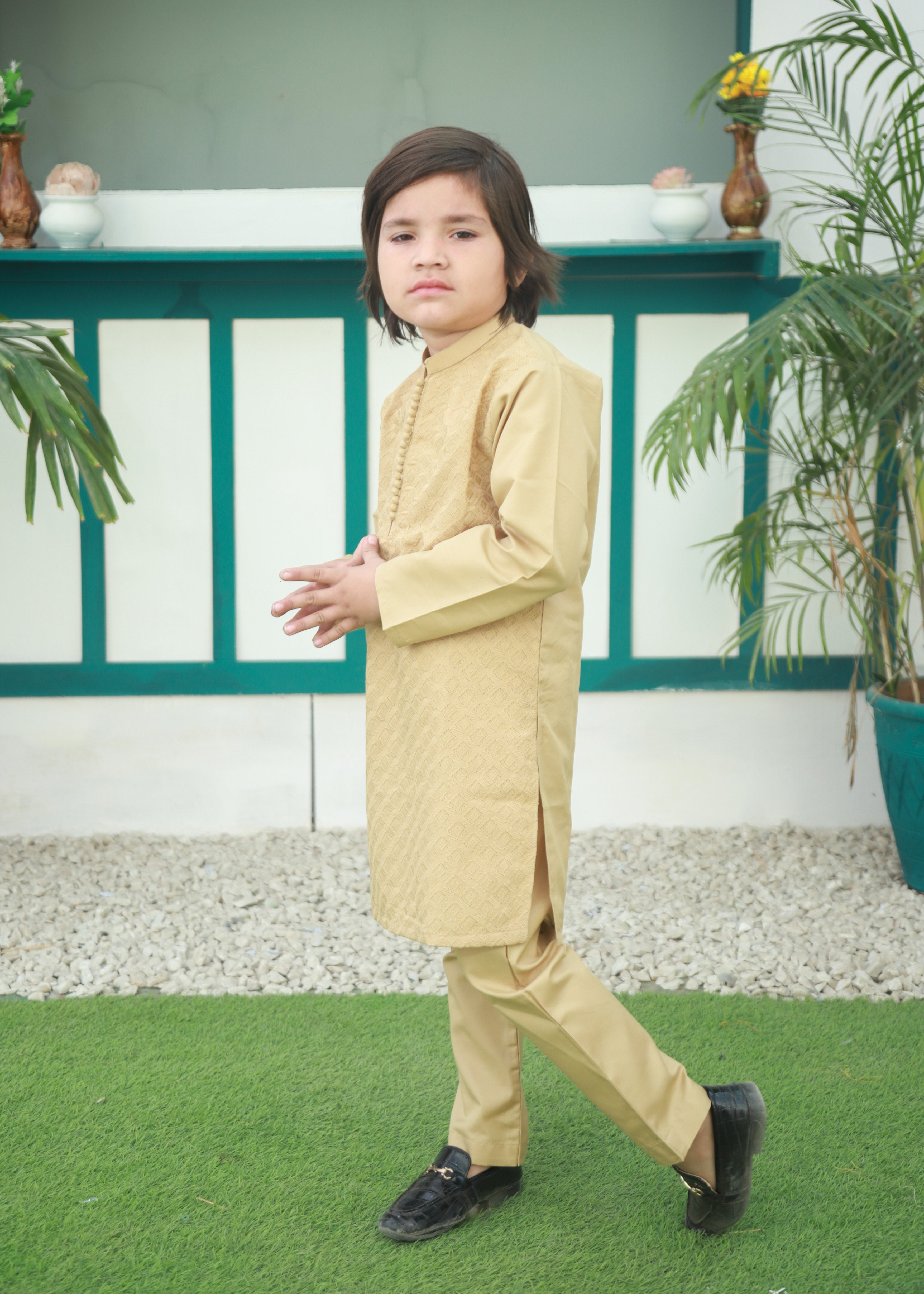 cotton Kurta Set in Butter