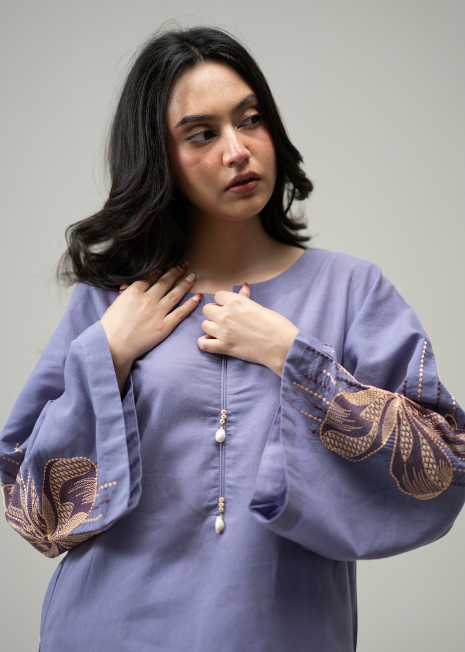 pure cotton Co Ord Sets in Heathered lilac