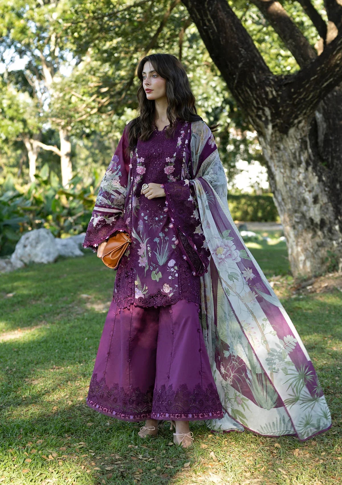 Signature Embroidered Lawn Prints – ESA-5B DARLING PLUM