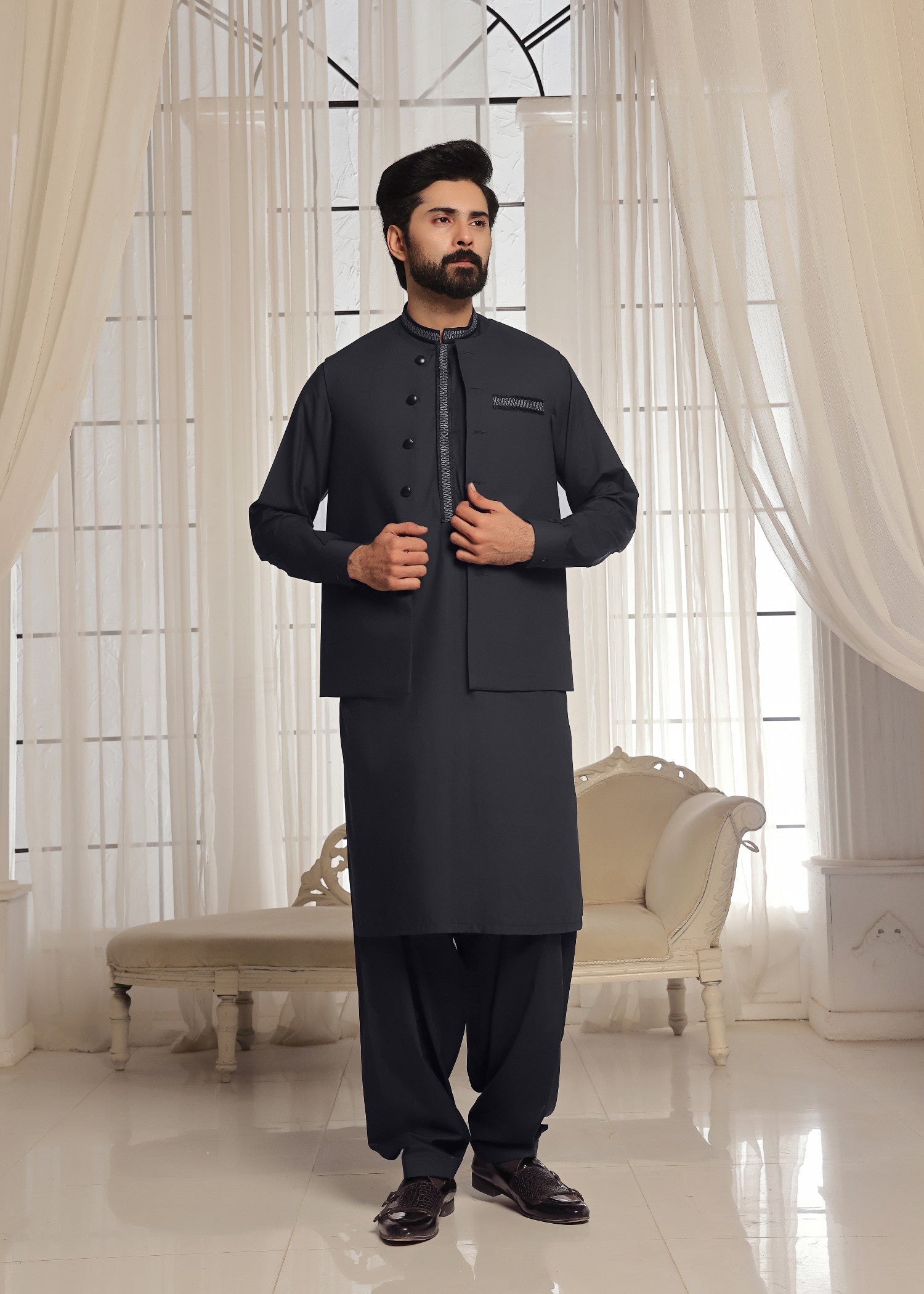wash & wear Waistcoat in Grey