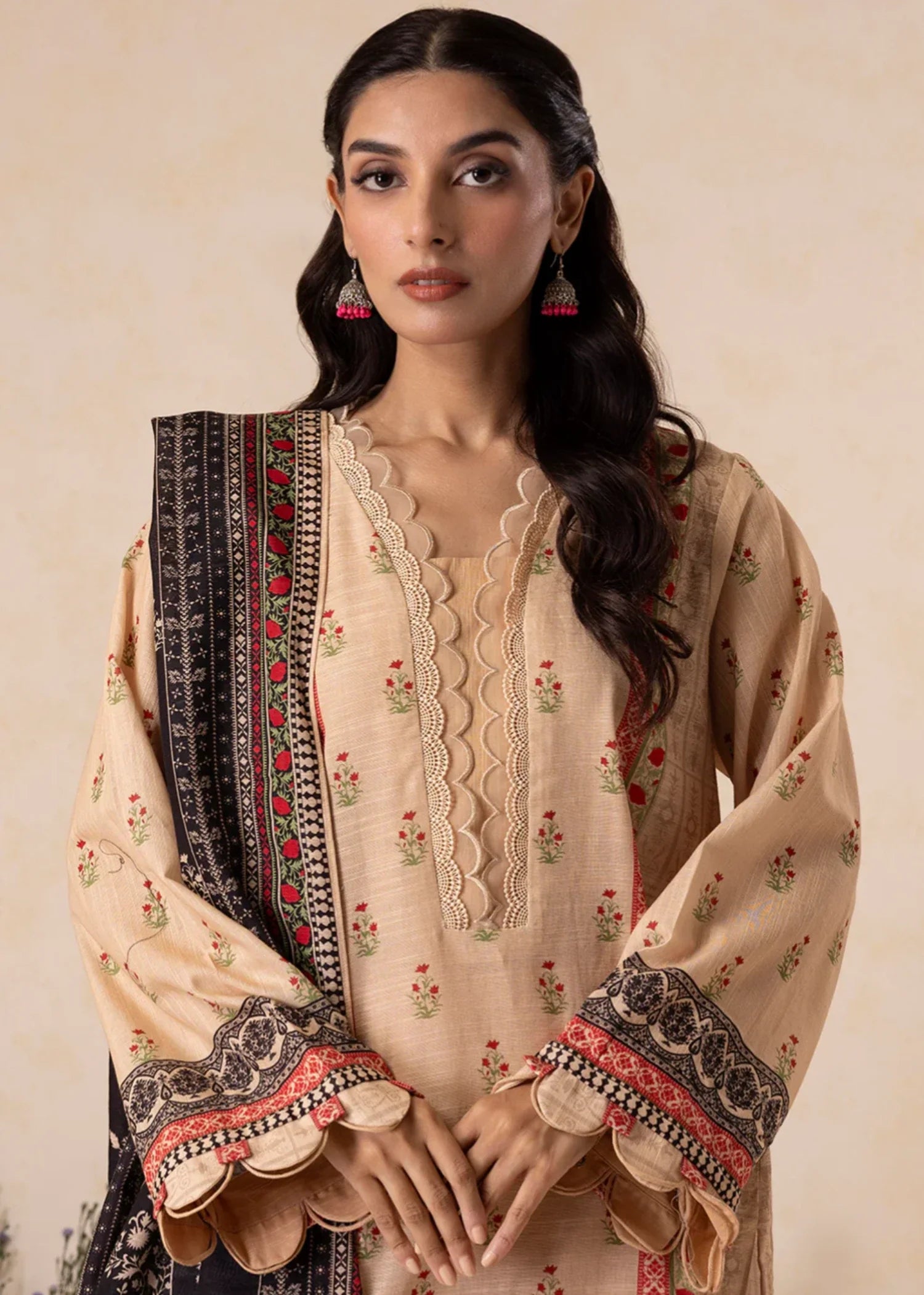 khaddar Unstitched in Beige