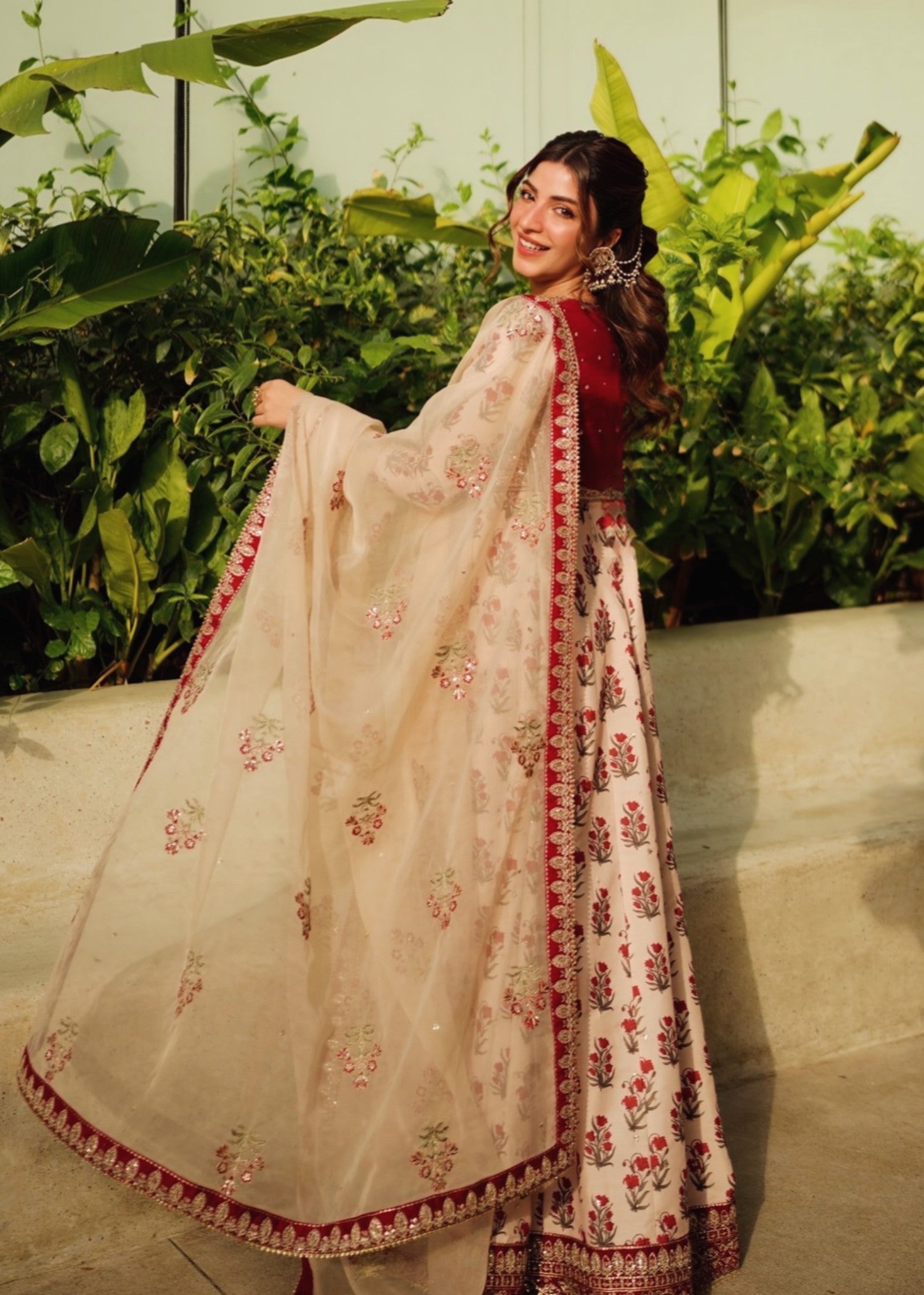 raw silk Maxi in Cream