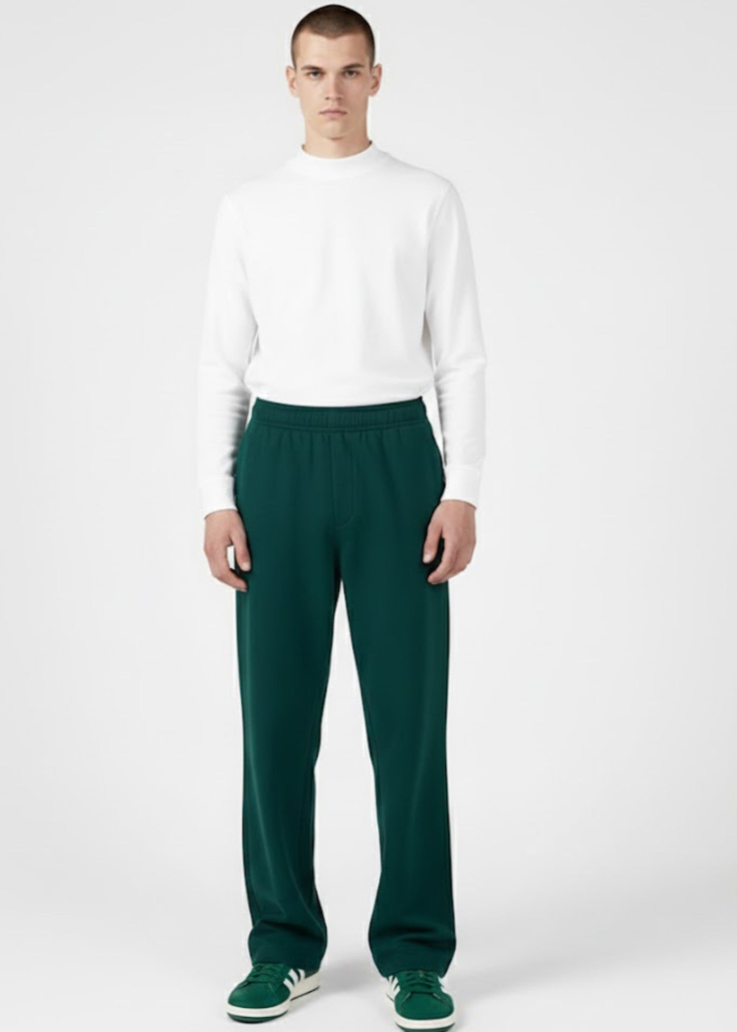 cotton Trousers in Pine green