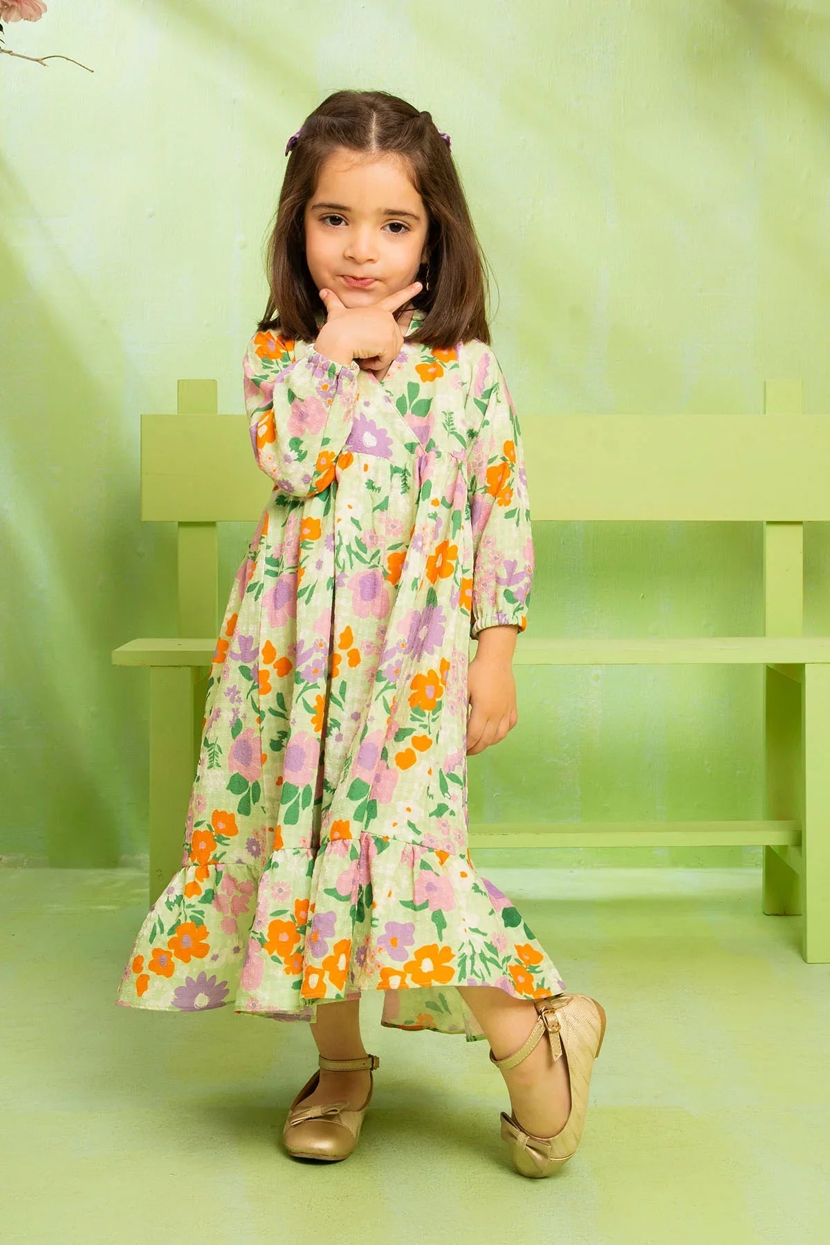 polyester georgette Frock in Multi