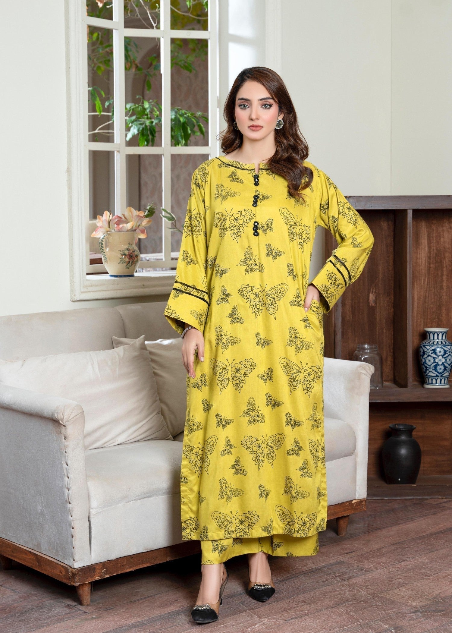 linen Co Ord Sets in Lemon