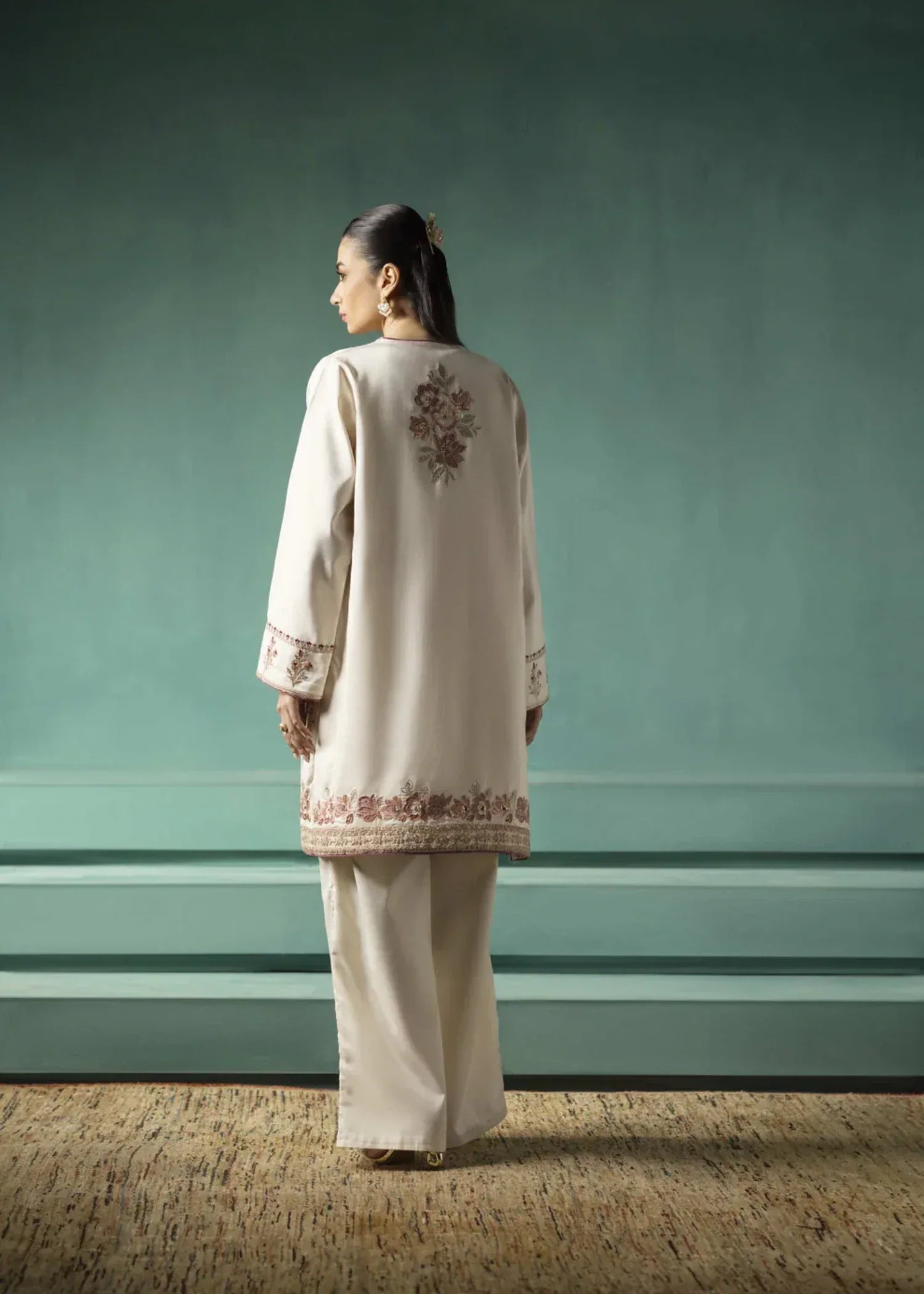 pk raw silk Jacket in Ivory