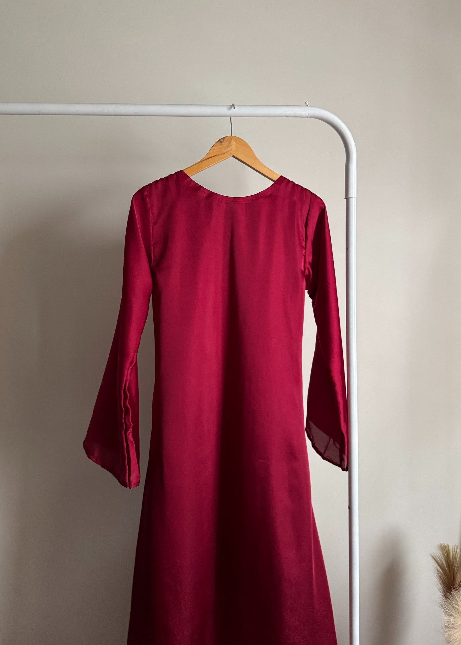 silk Dress in Maroon