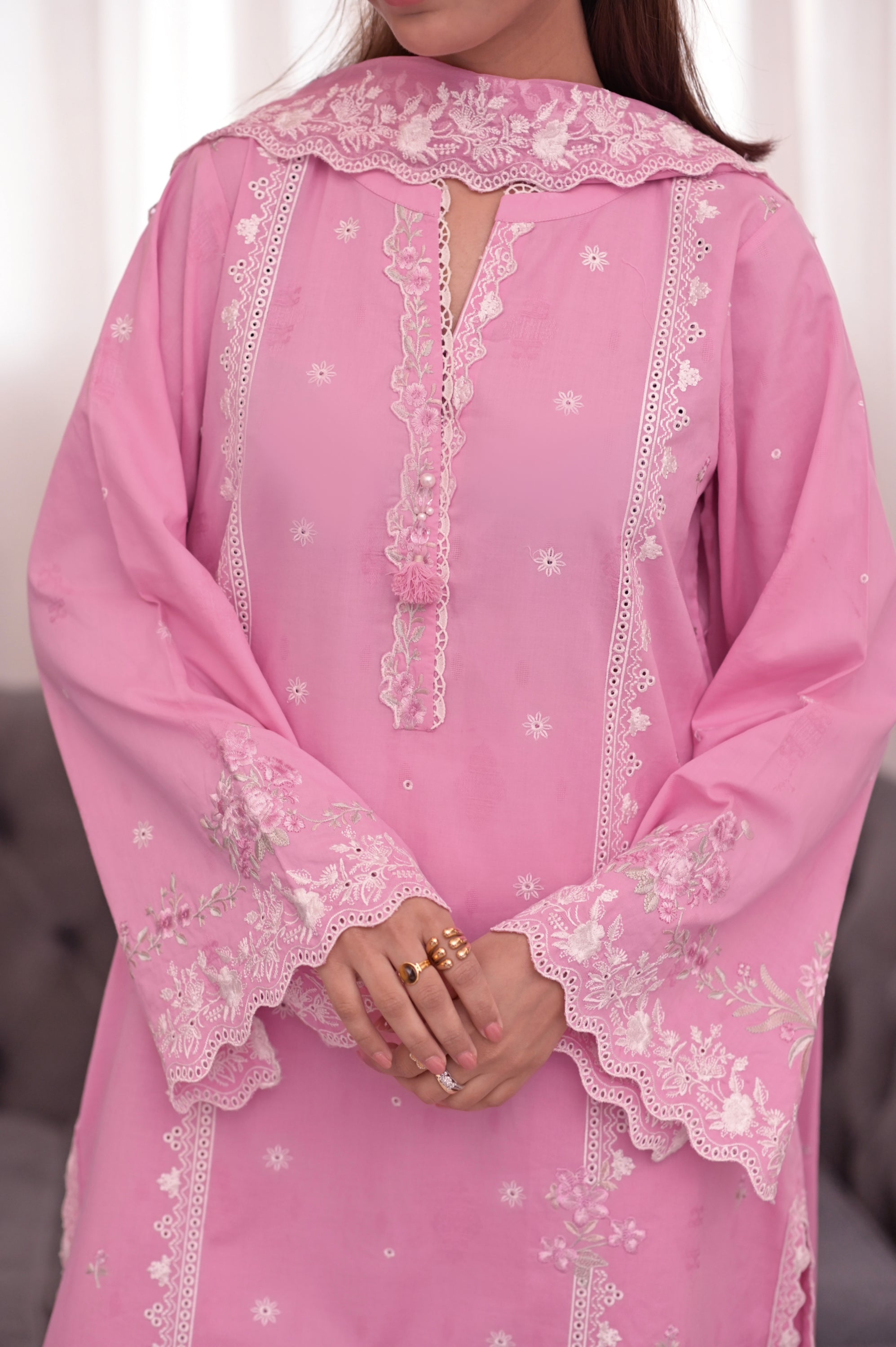 jacquard Unstitched in Bubblegum pink
