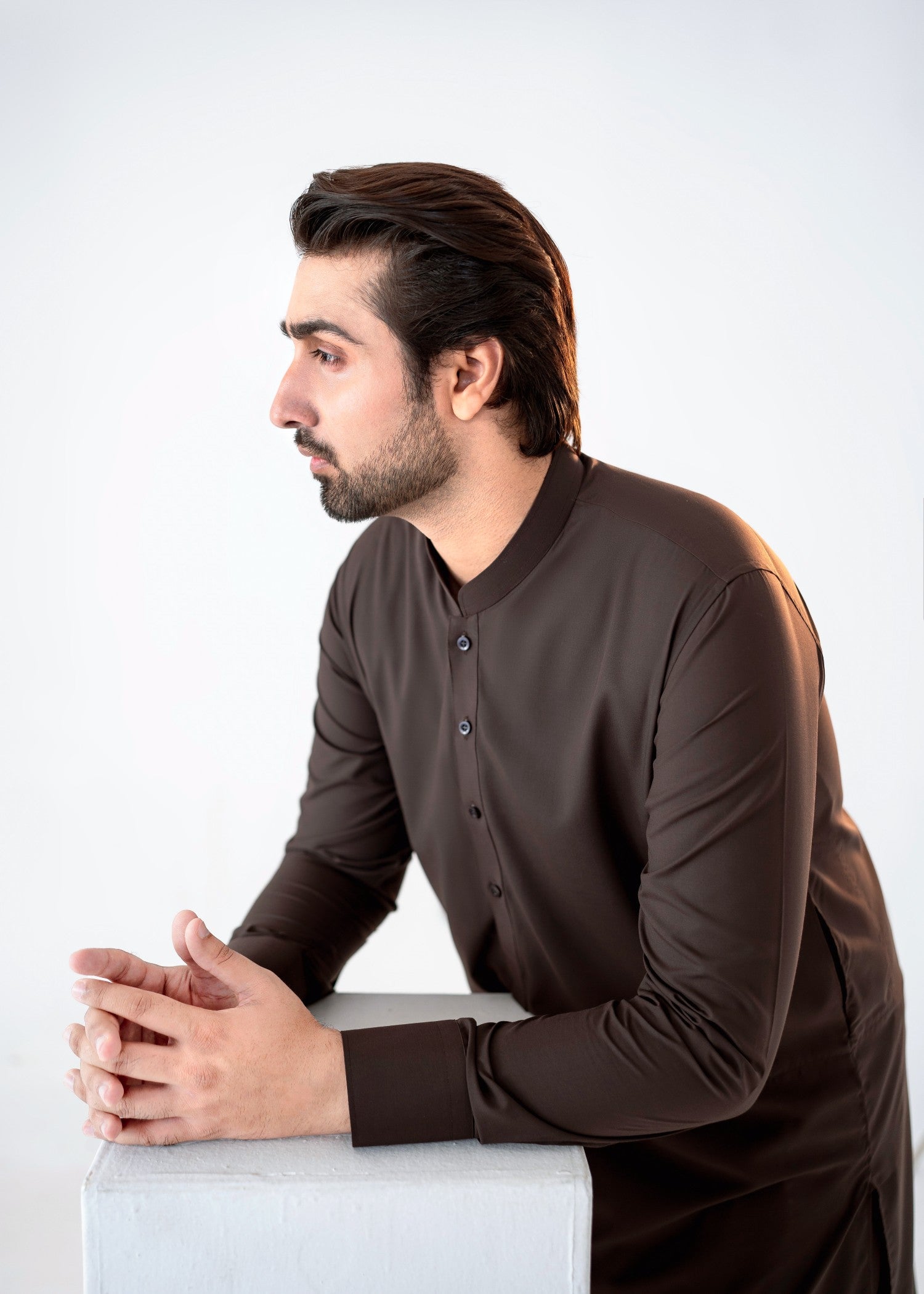 wash & wear Shalwar Kameez in Brunette brown by Divinely Crafted