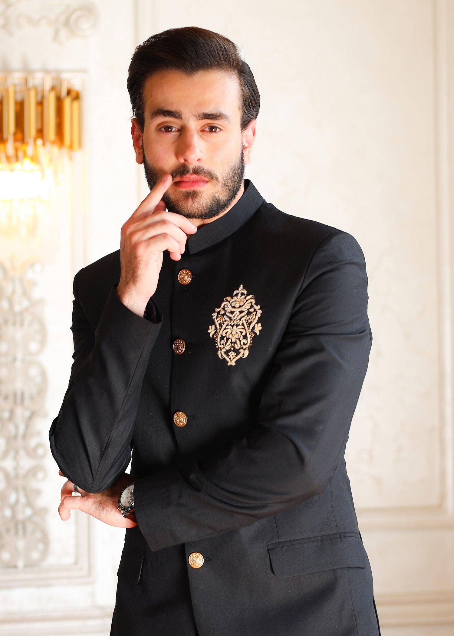 wool viscose Suits in Black