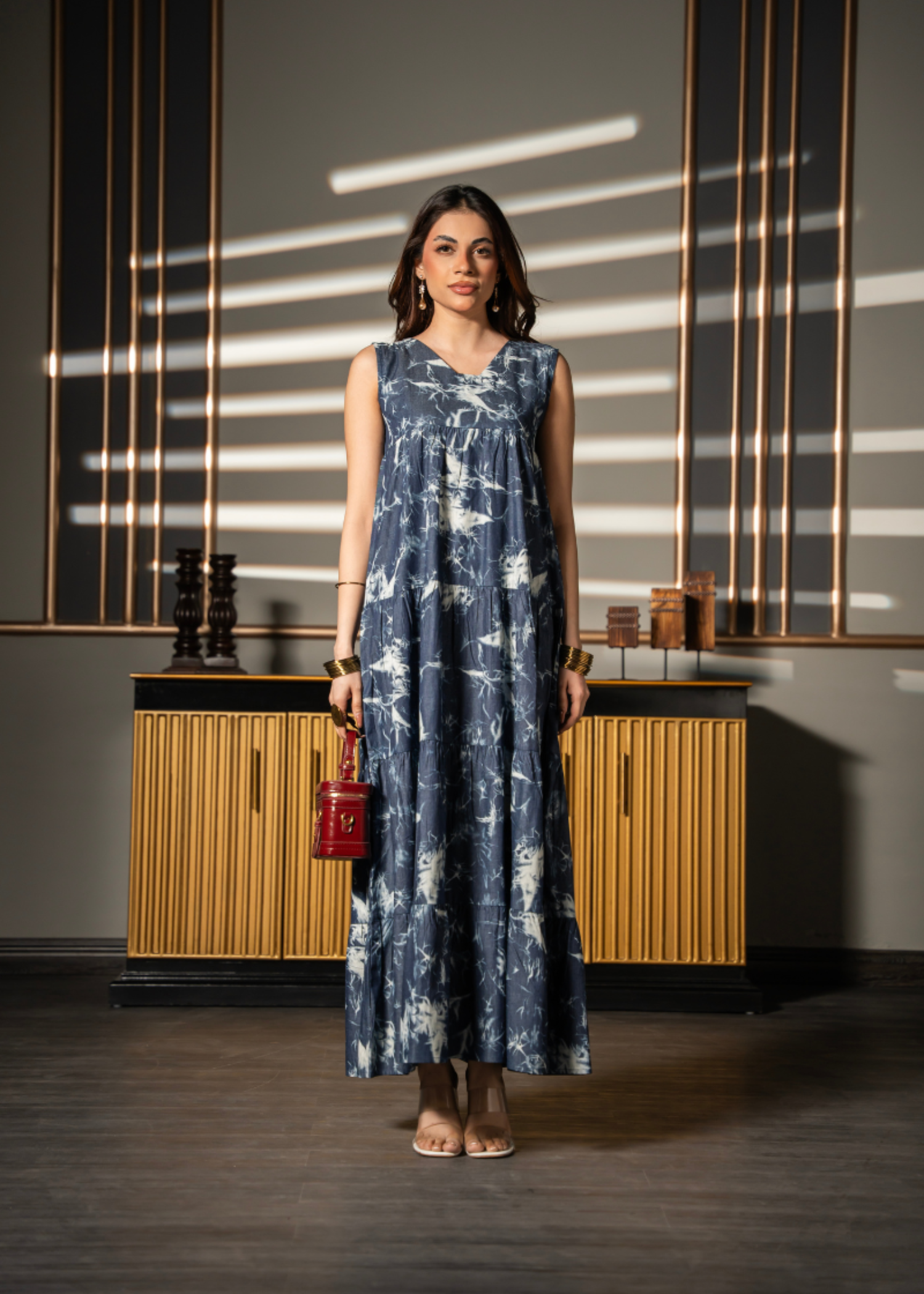 denim-like chambray Dress in Blue