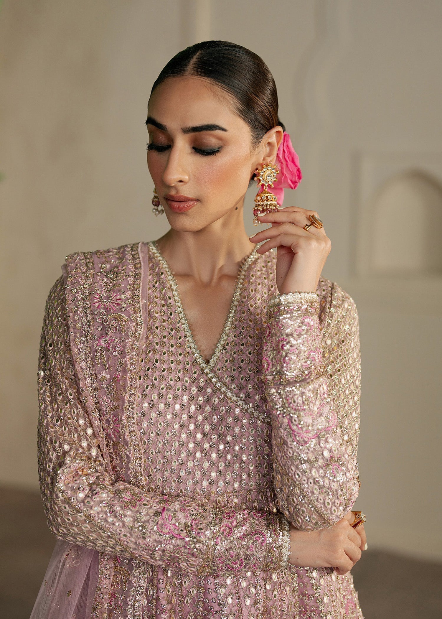 net Unstitched in Blush pink