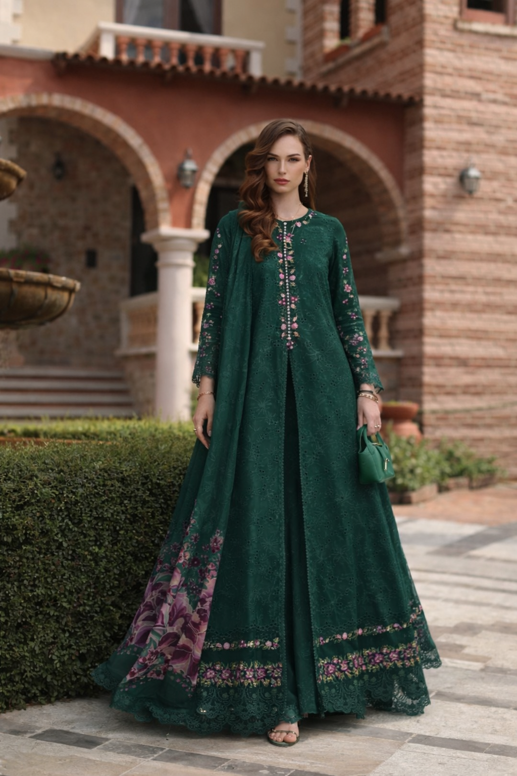 Luxury Eid Schiffli Laserkari Lawn – D1 - A - Sorina