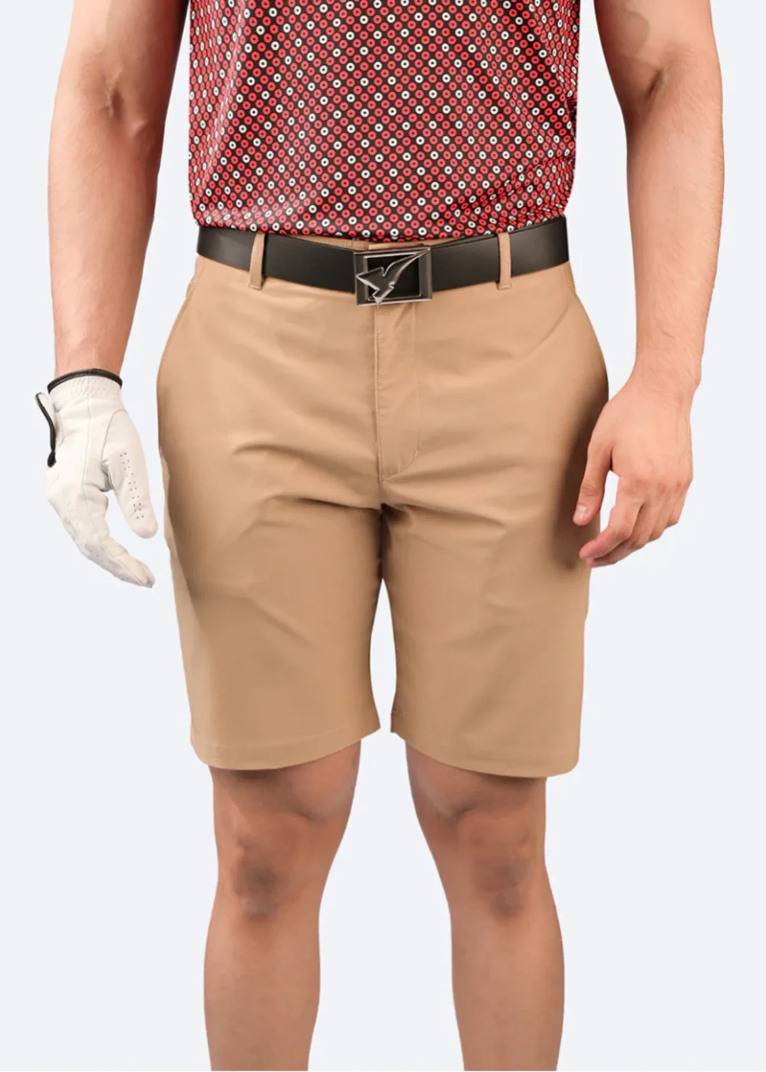 microfiber polyester Shorts in Camel brown