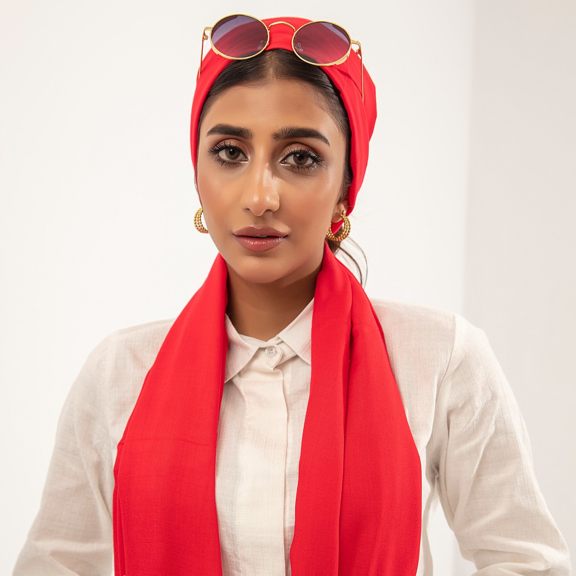 Scarf in Red Color by - Trendy Women Scarf XMF1157