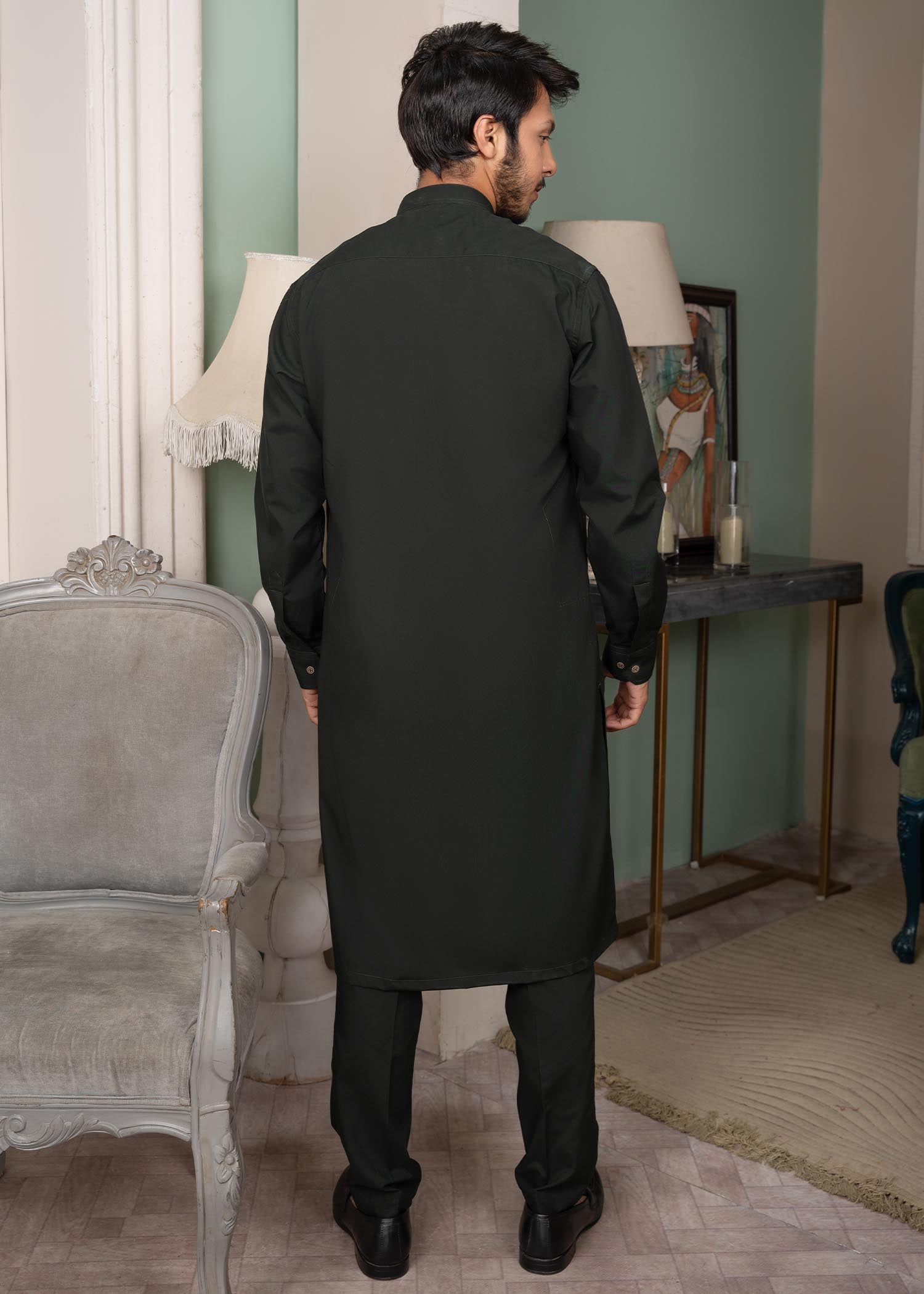 wash & wear Kurta Set in Dark green