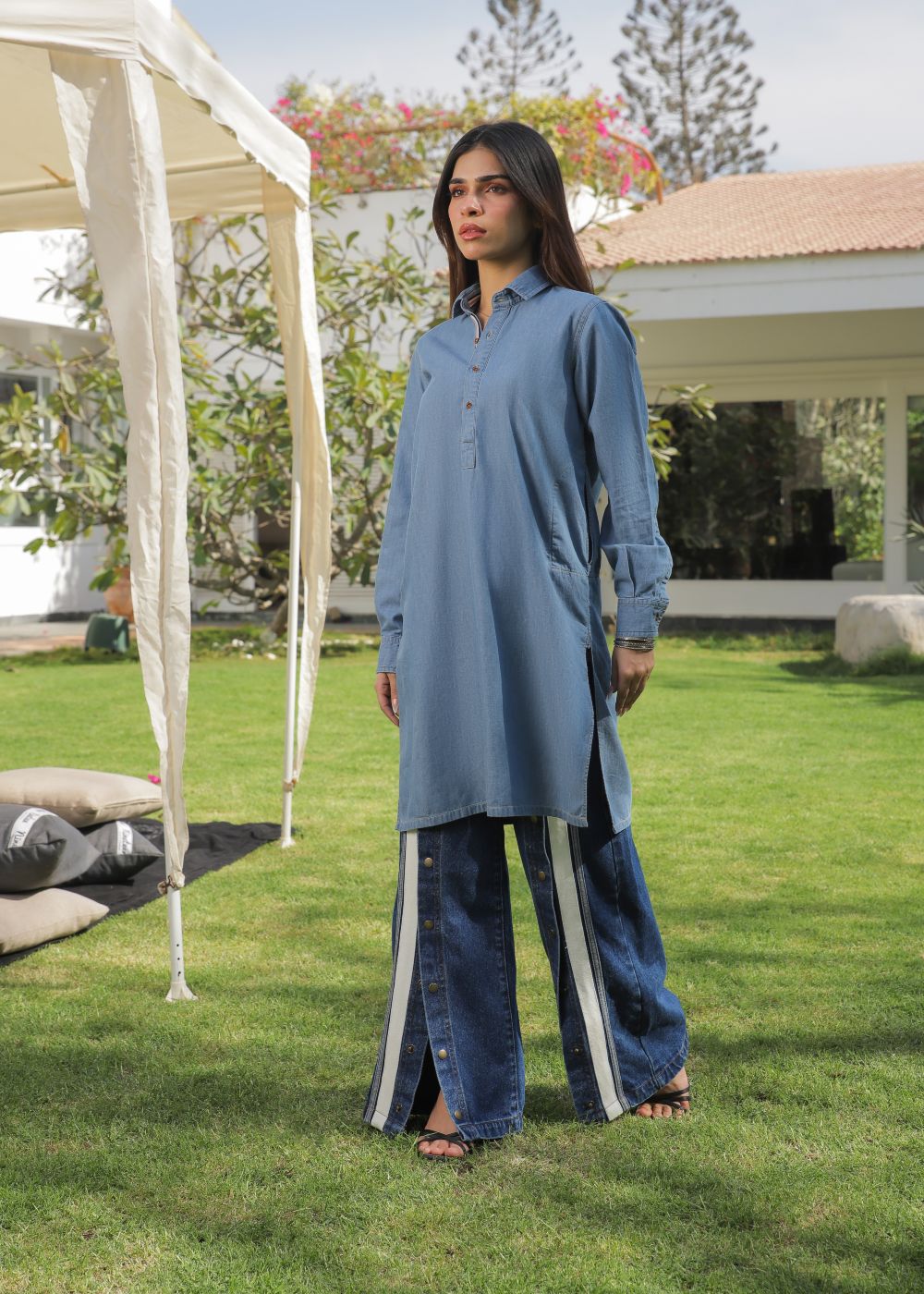 denim Kurti in Light blue