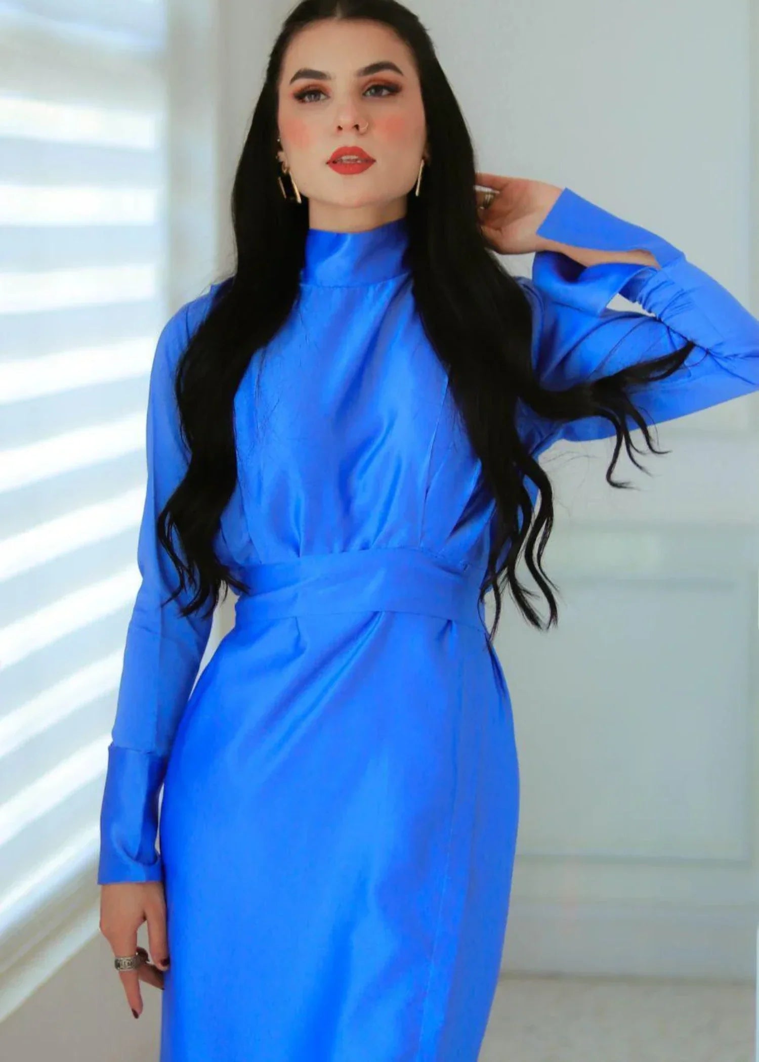 silk Dress in Royal blue