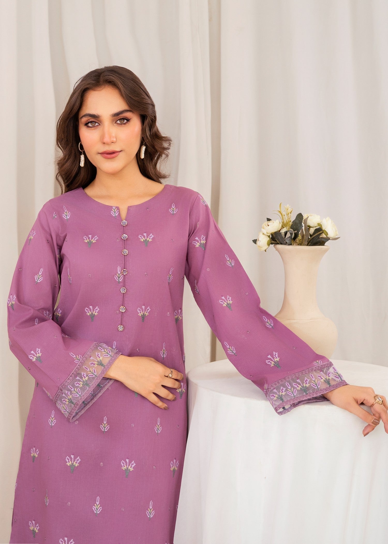 viscose Kurta Set in Wisteria