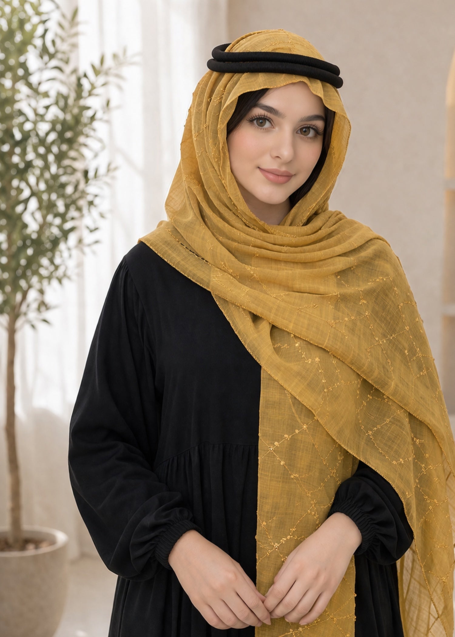Scarf in Goldenrod Color by - Trendy Women Scarf BOS3437