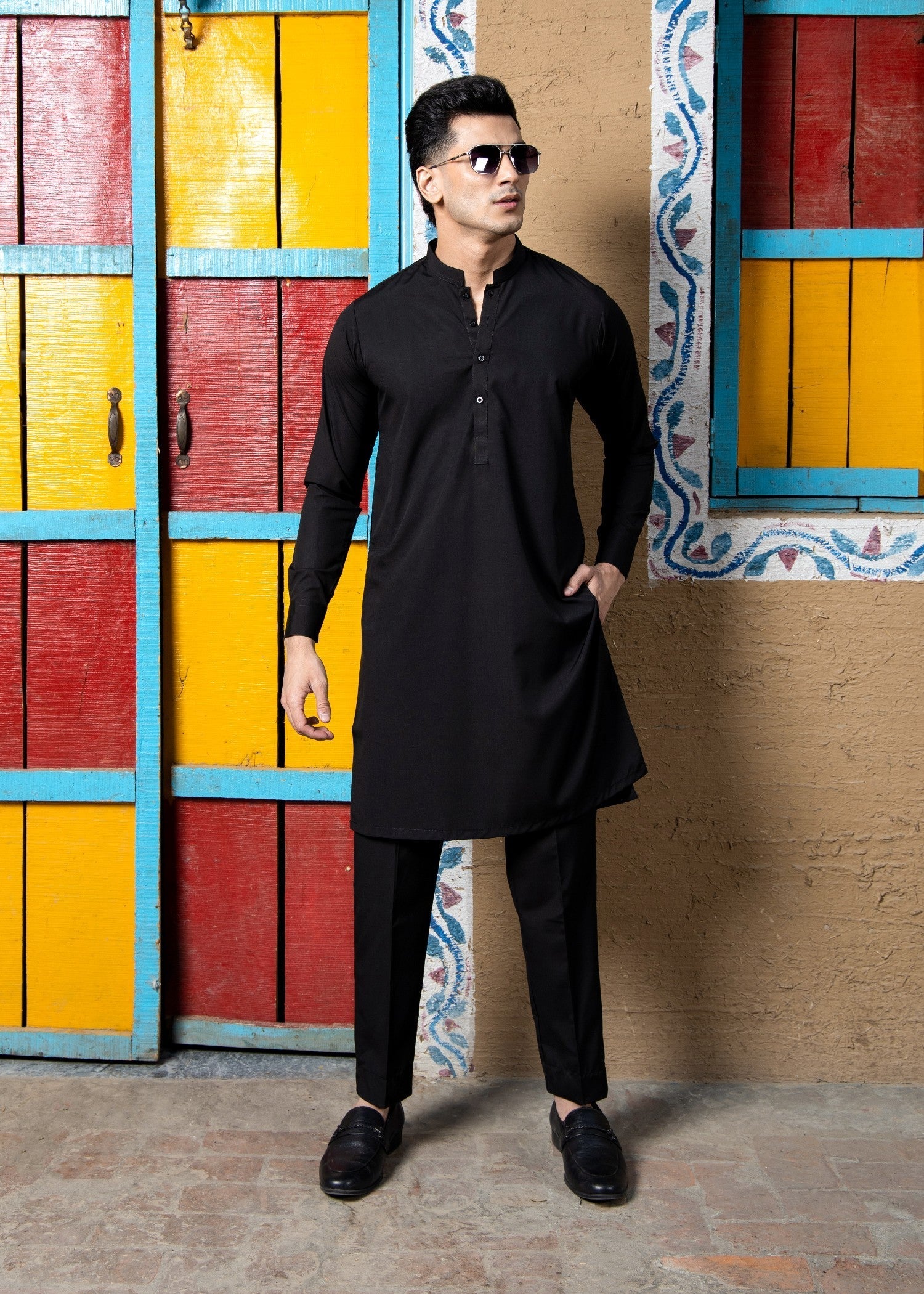 boski Kurta Set in Black
