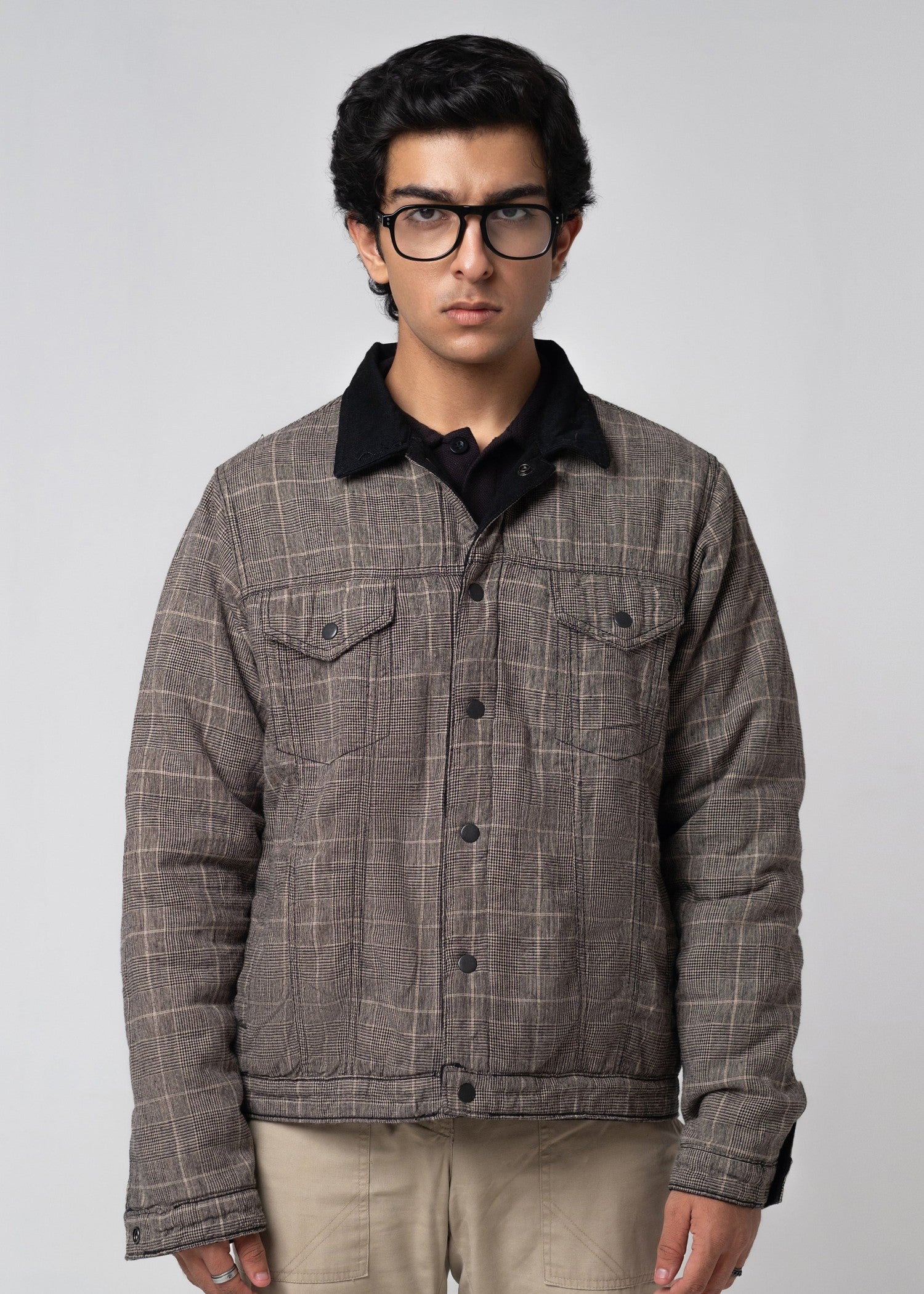 denim Jacket in Grey, black