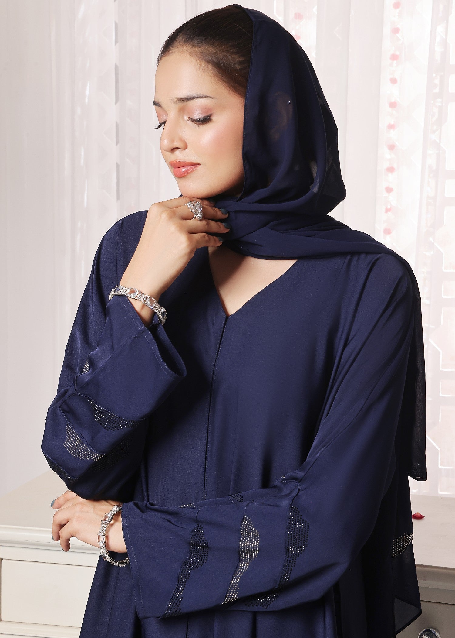 nidha Abaya in Dark blue