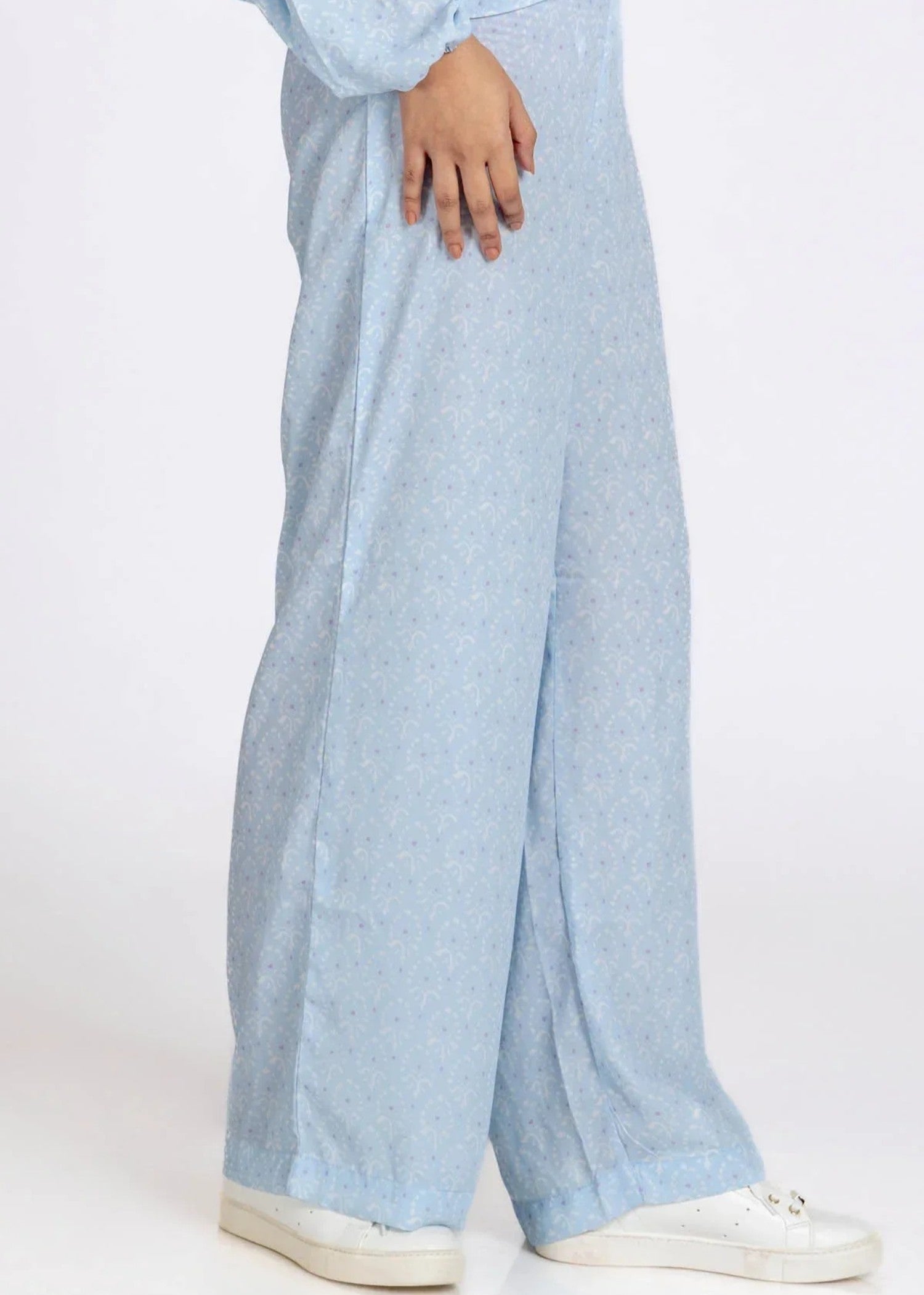 polyester Trousers in Light blue
