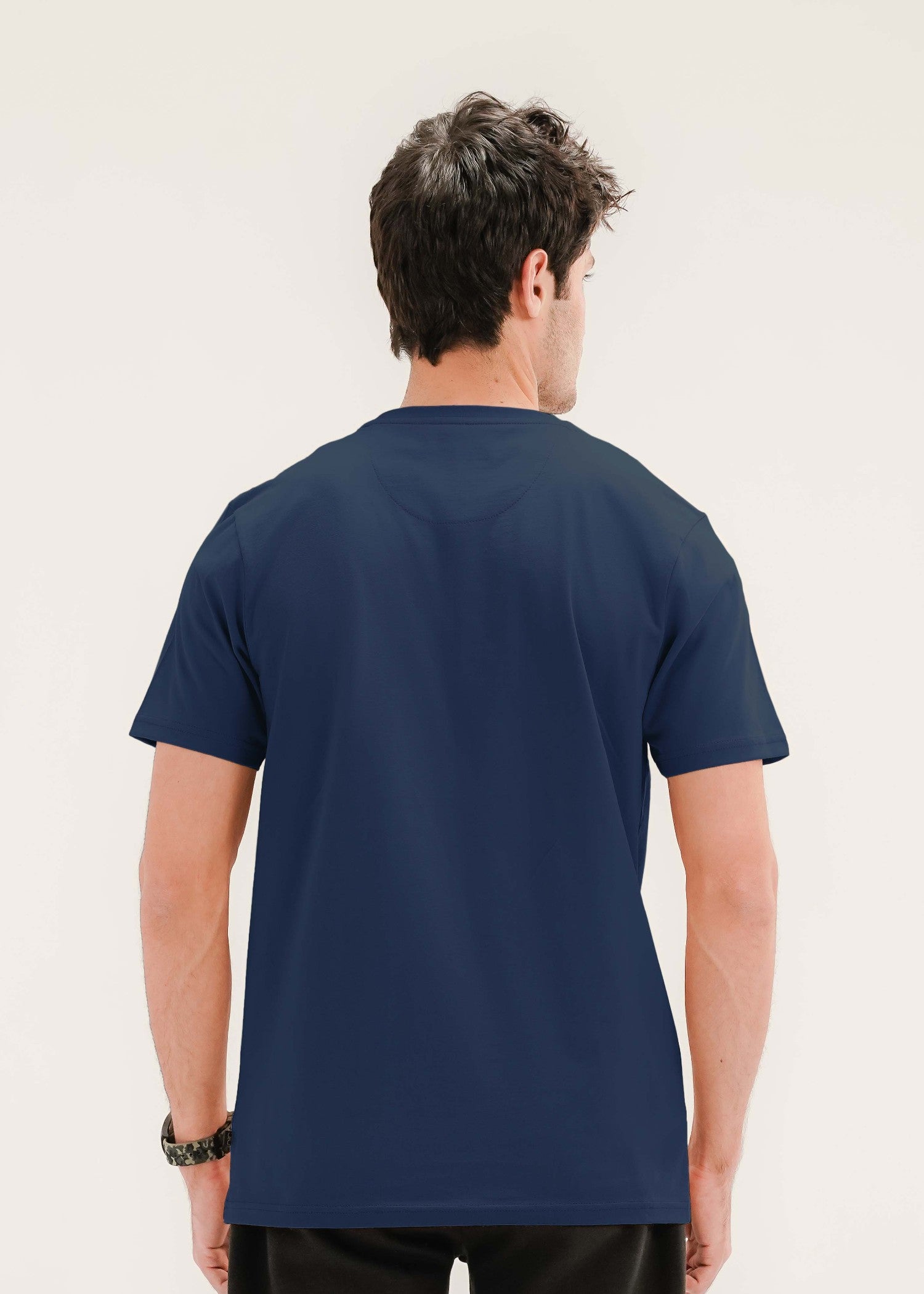 cotton T Shirt in Navy blue