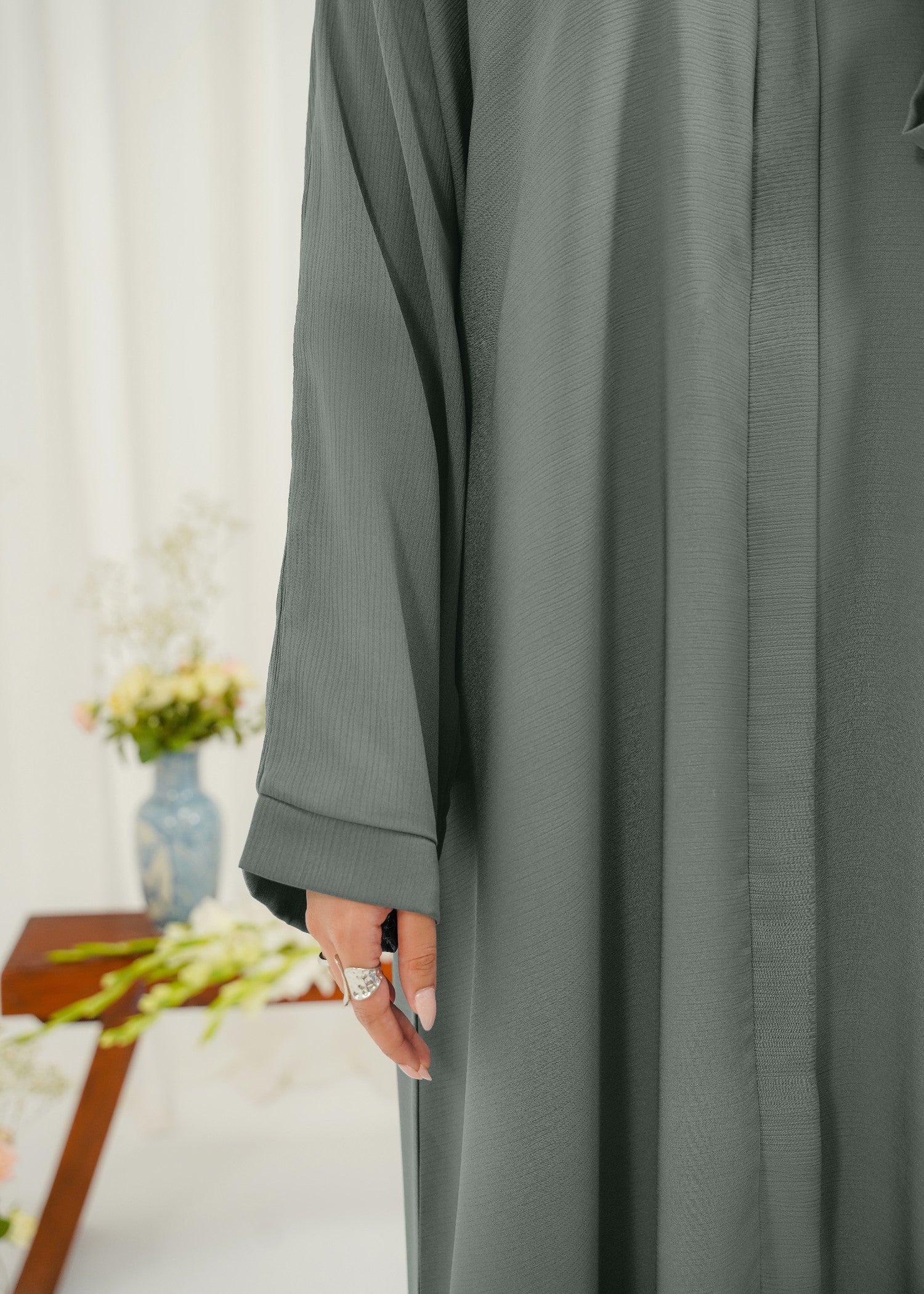 pk chiffon Abaya in Tea green