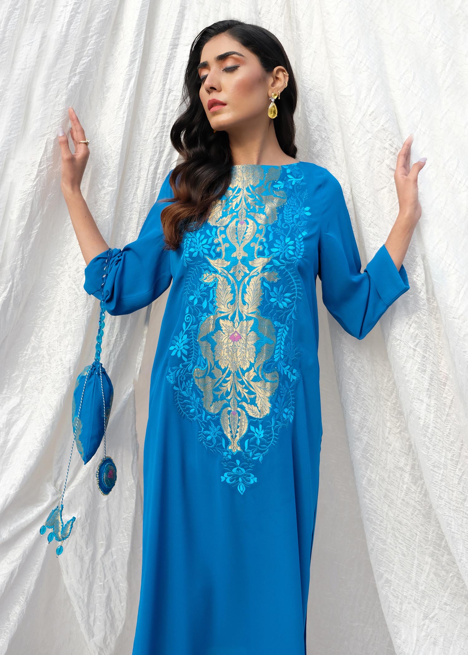 georgette Kurta Set in Blue