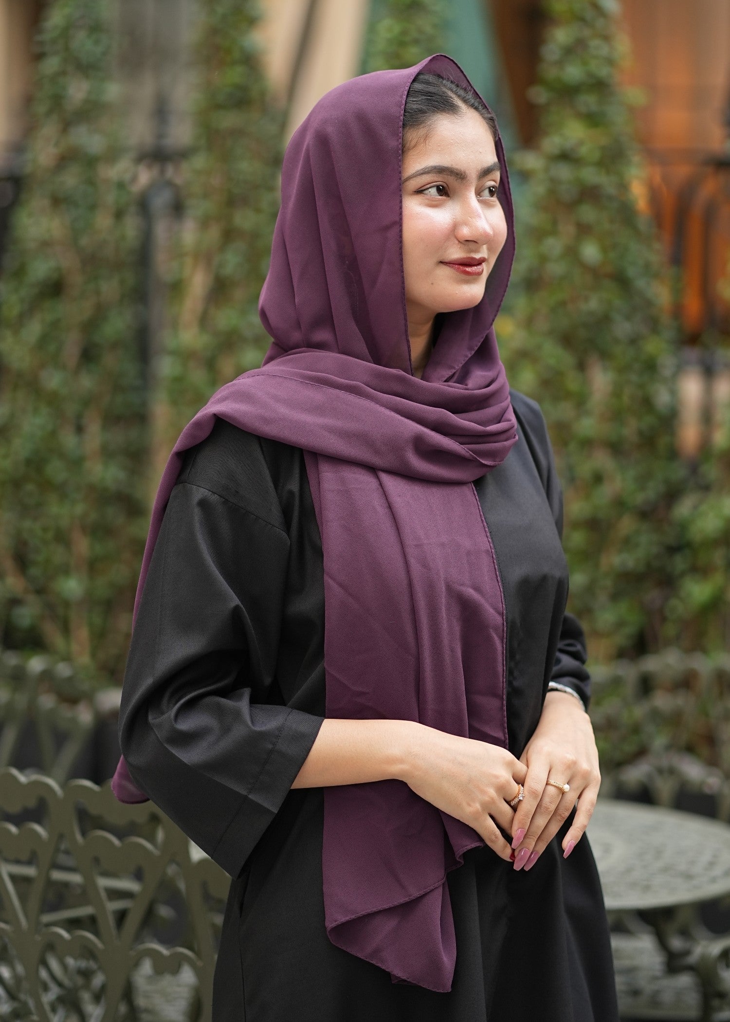 georgette chiffon Hijab in Purple