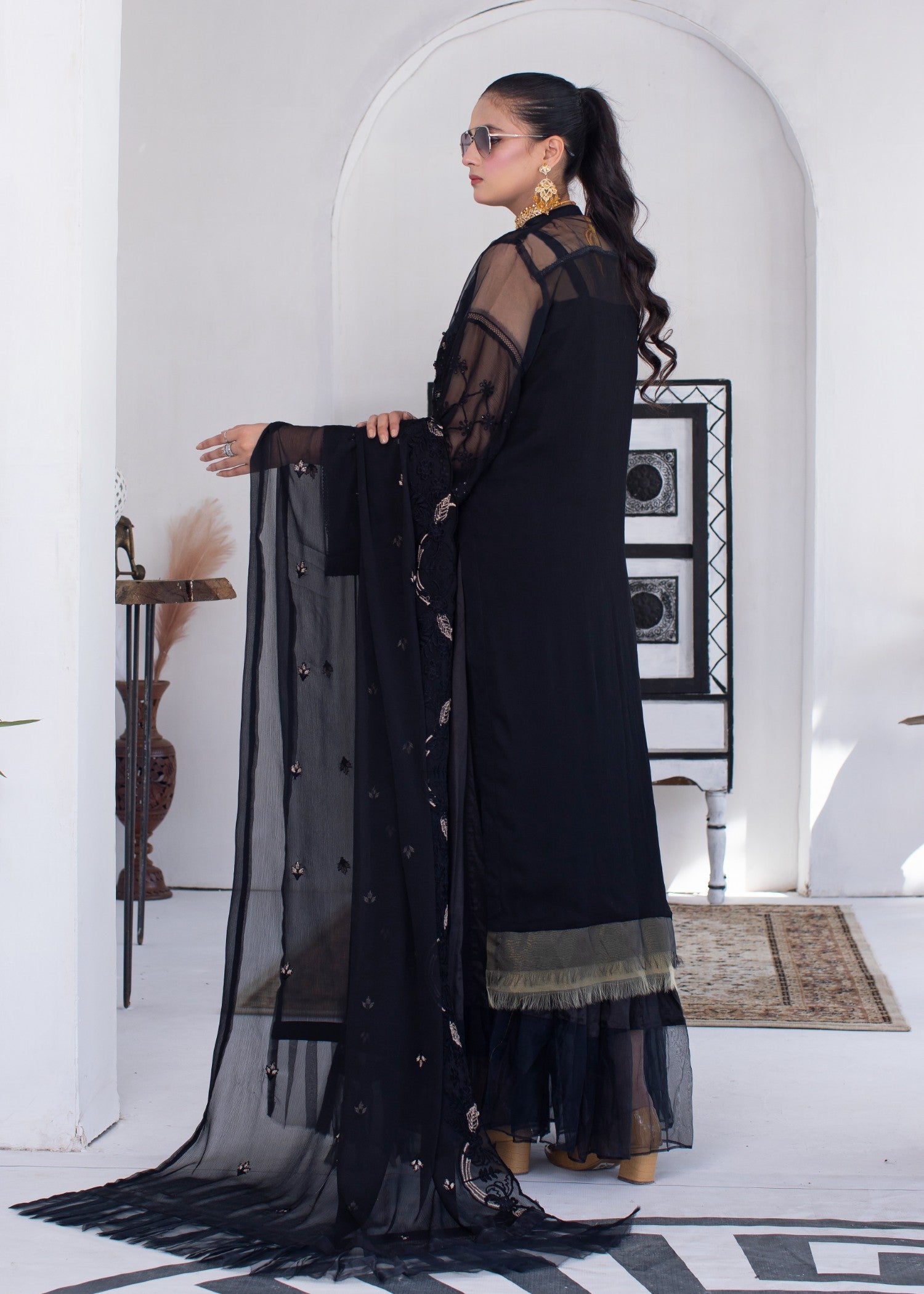 chiffon Unstitched in Black