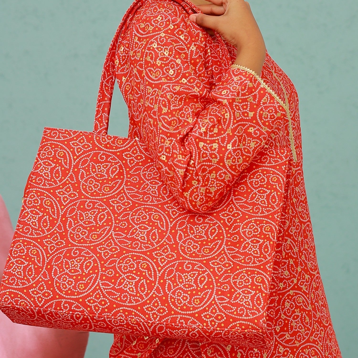 Tote Bag in Red Color by - Trendy Women Tote Bag BMT7680